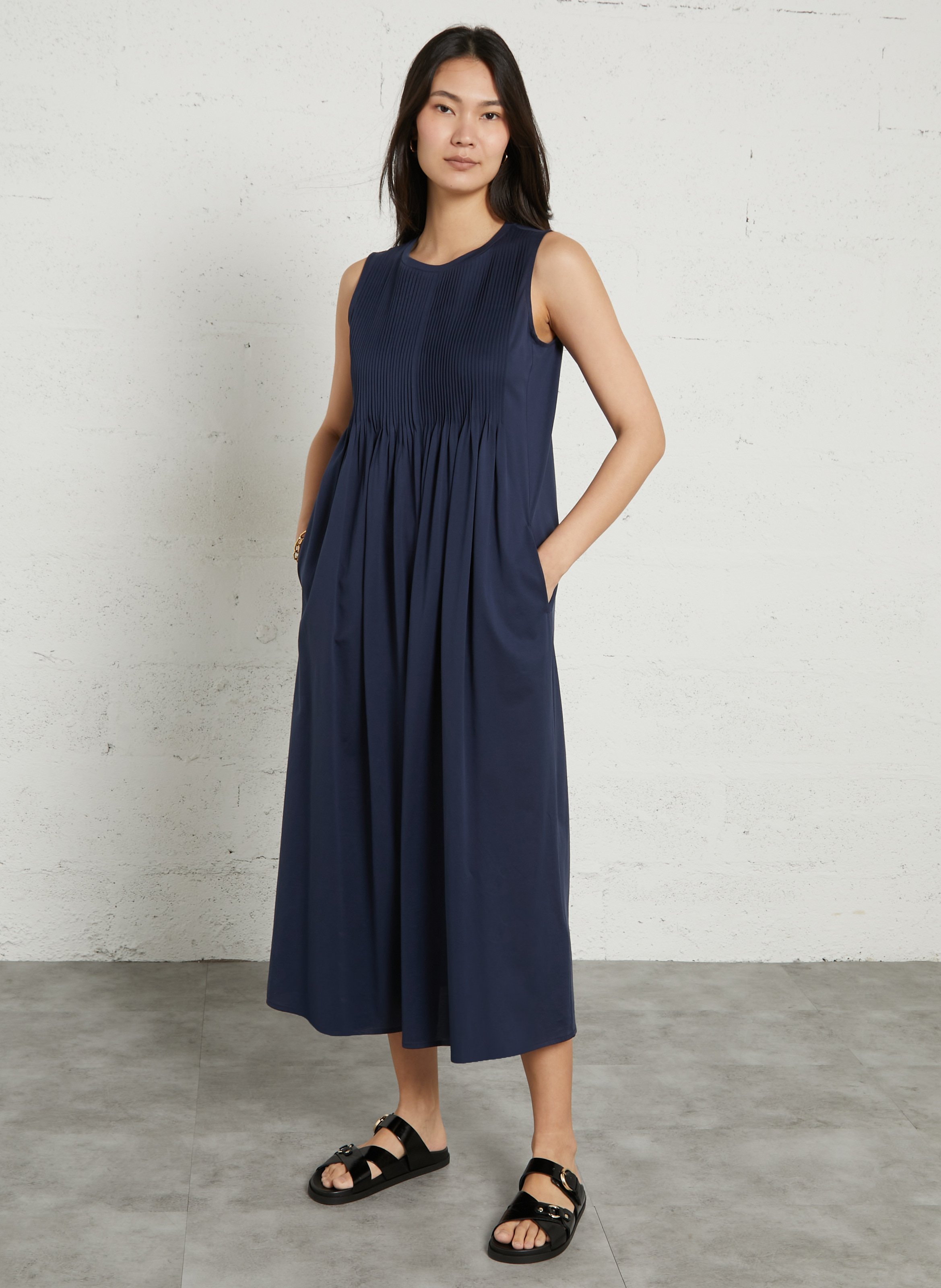 Flowy Sleeveless Solid Maxi Dress MAX MARA WEEK END