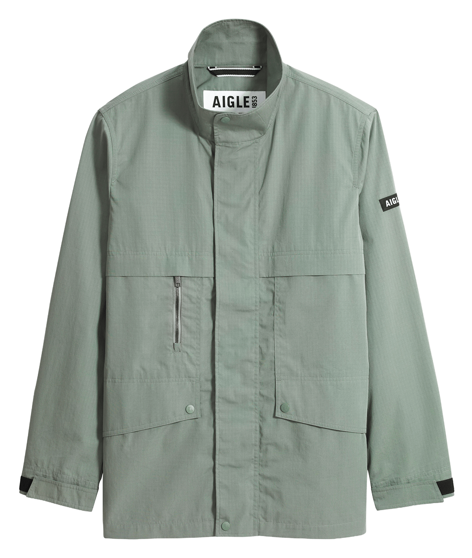 Straight high-neck solid parka AIGLE Green