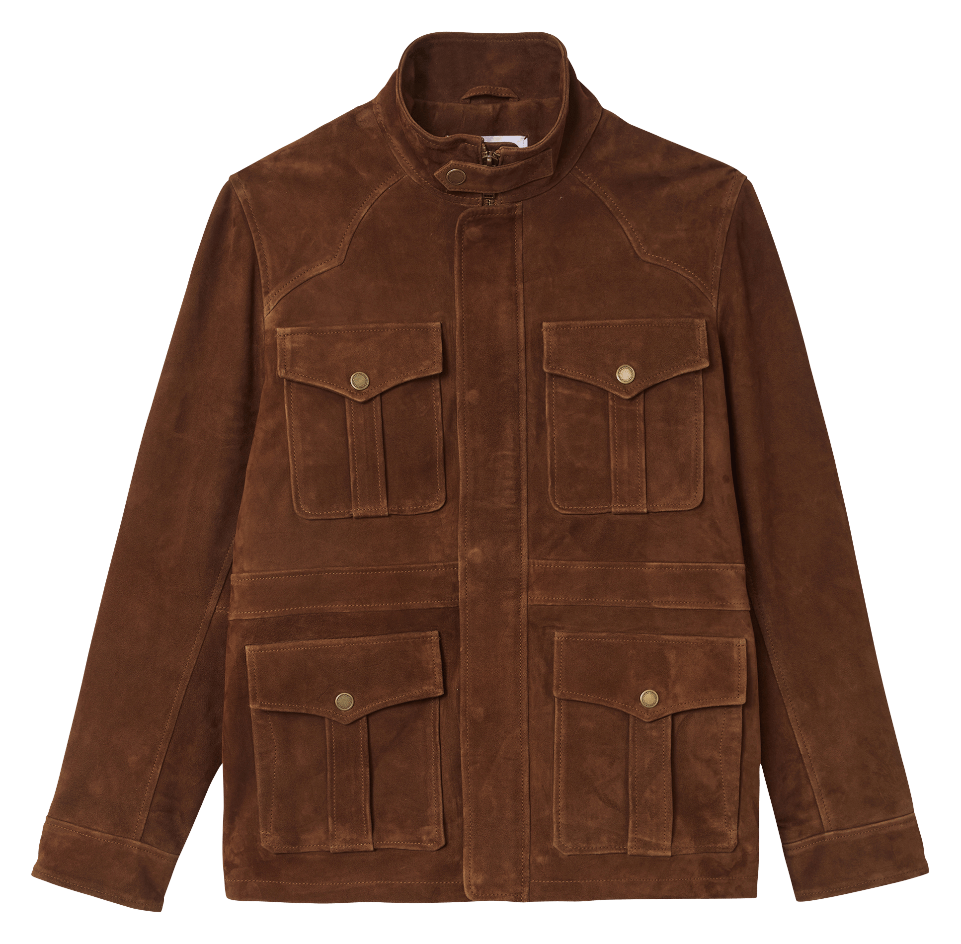 Veste droite en cuir CHEVIGNON Marron