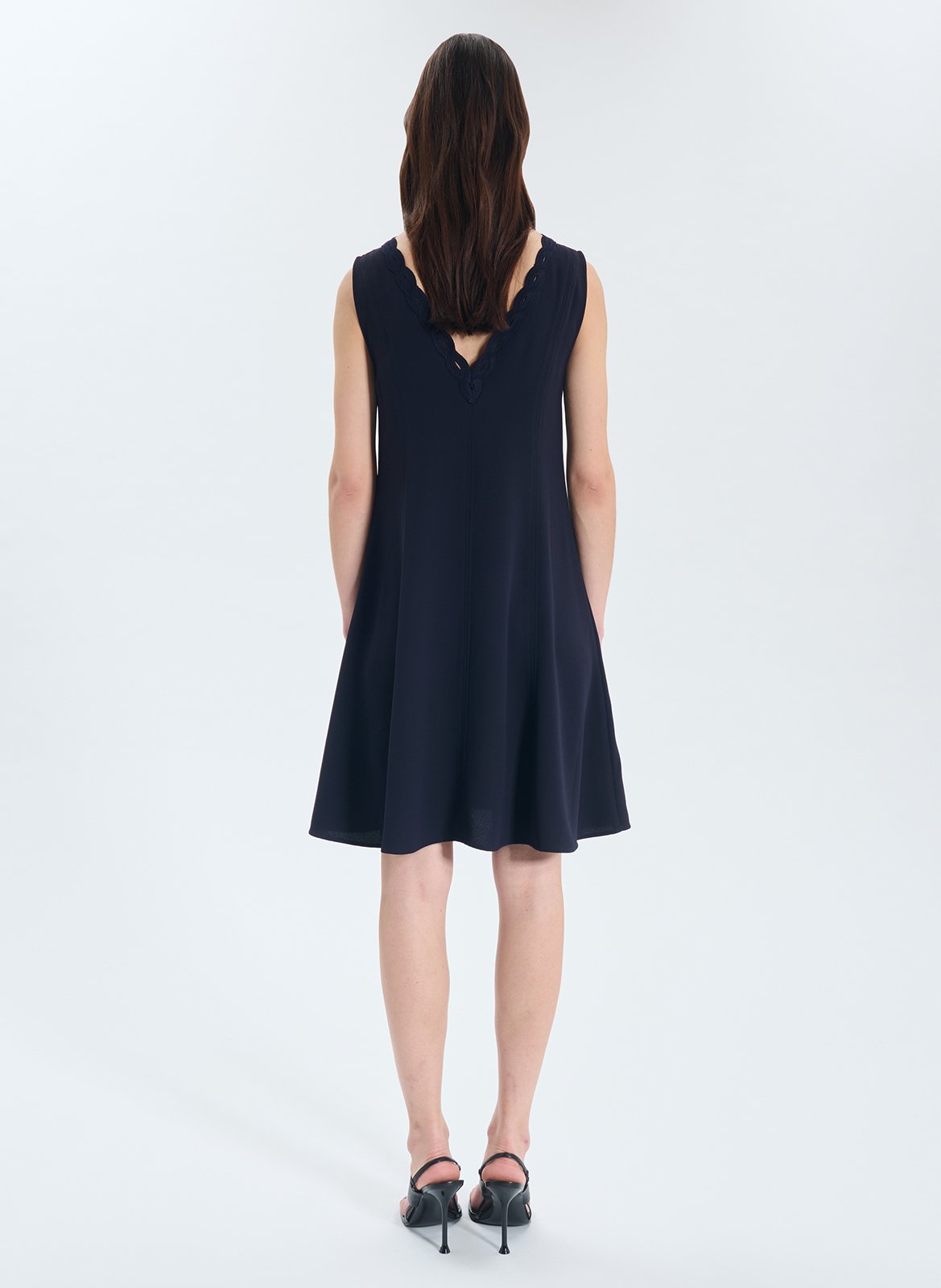 Robe courte col v  ZAPA Bleu