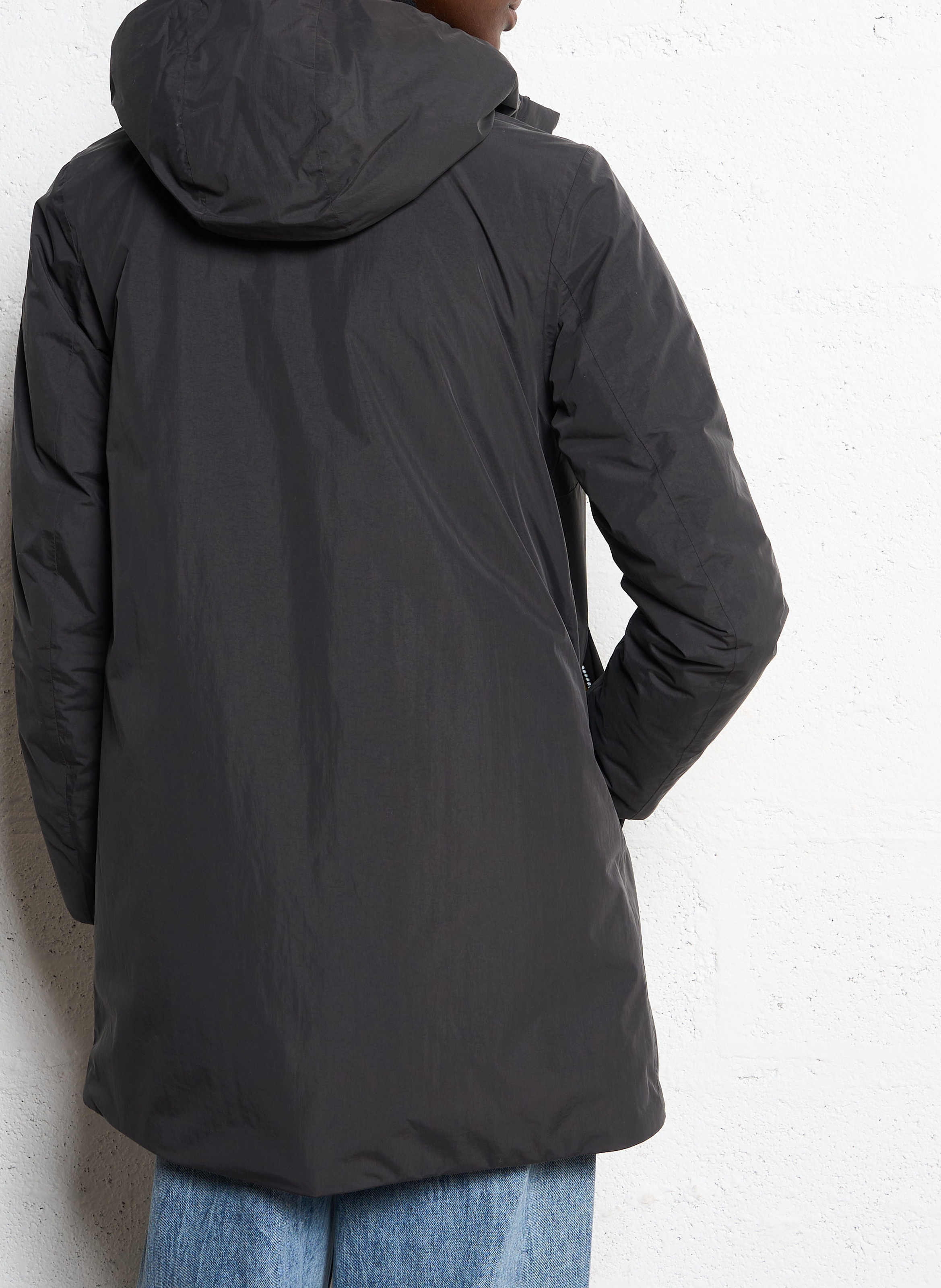 Long hooded parka K-WAY Black