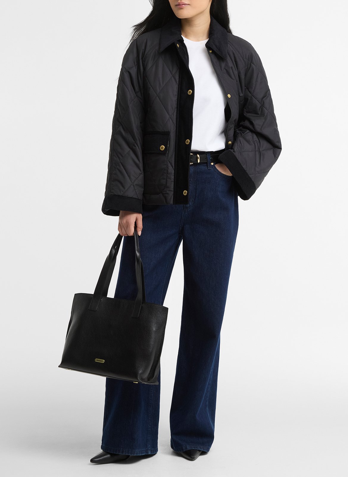 Quilted jacket with classic collar BARBOUR Black