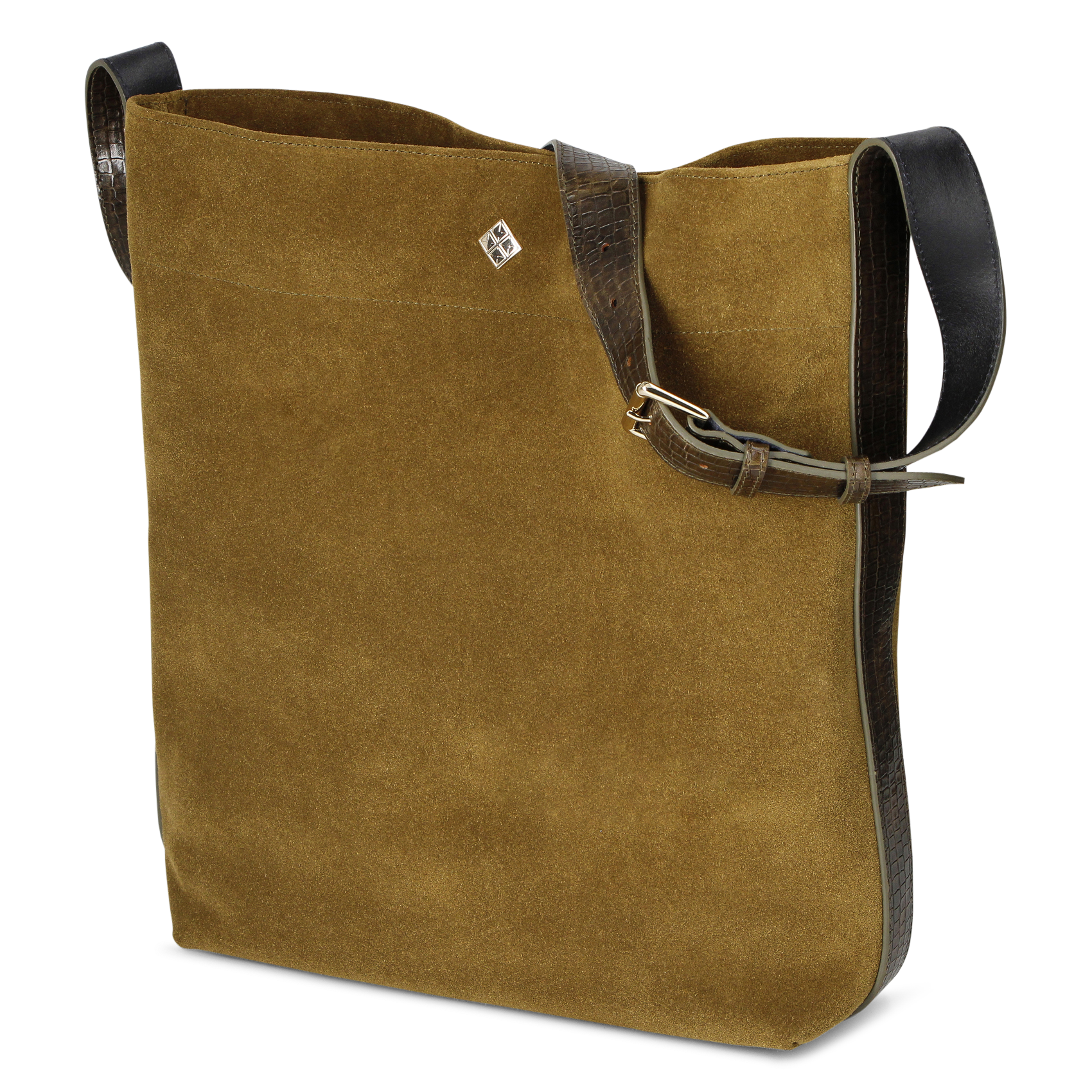 Leather clutch bag HERBERT FRERE SOEUR Khaki