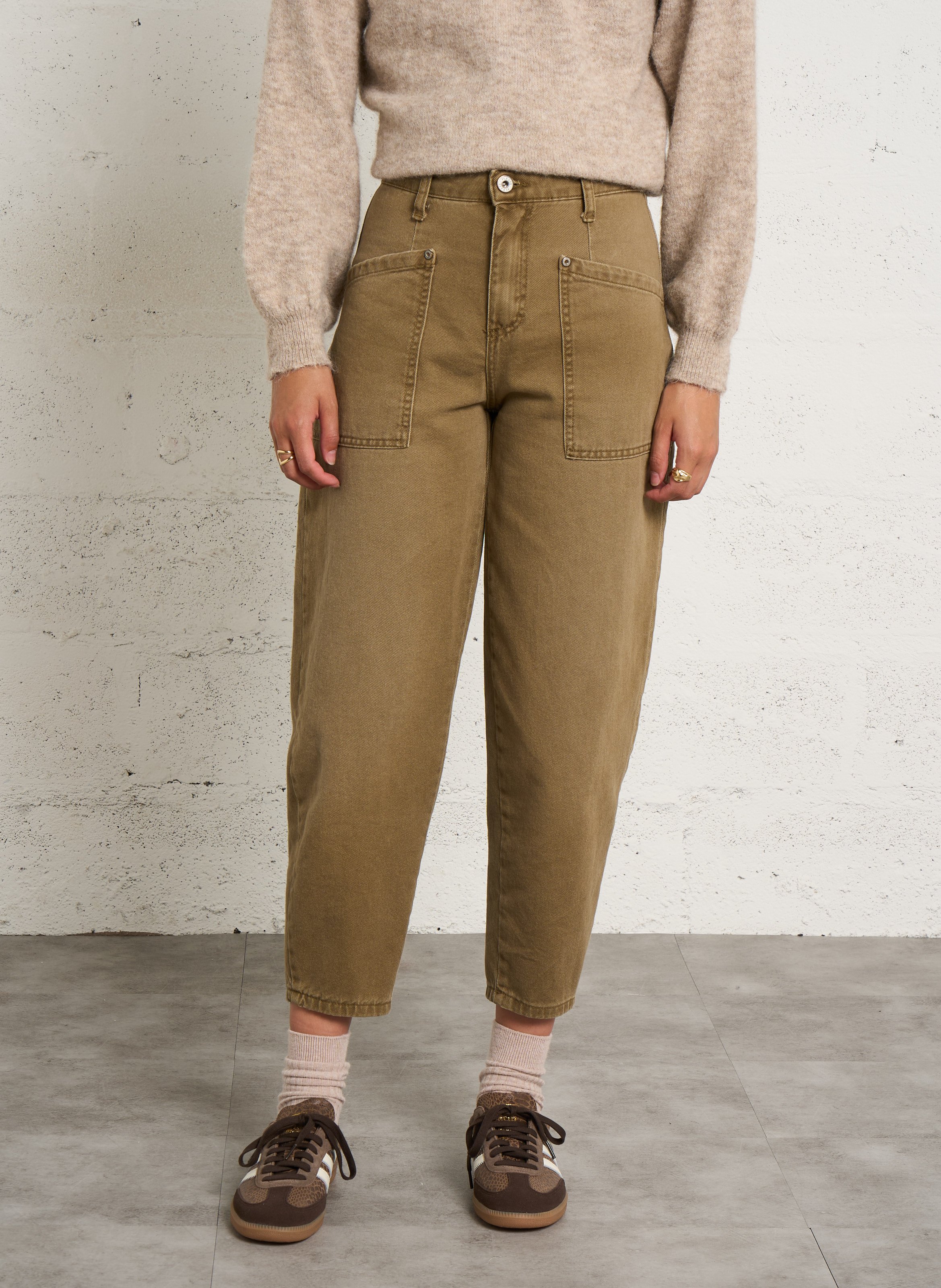 Cotton balloon jeans PLEASE Khaki