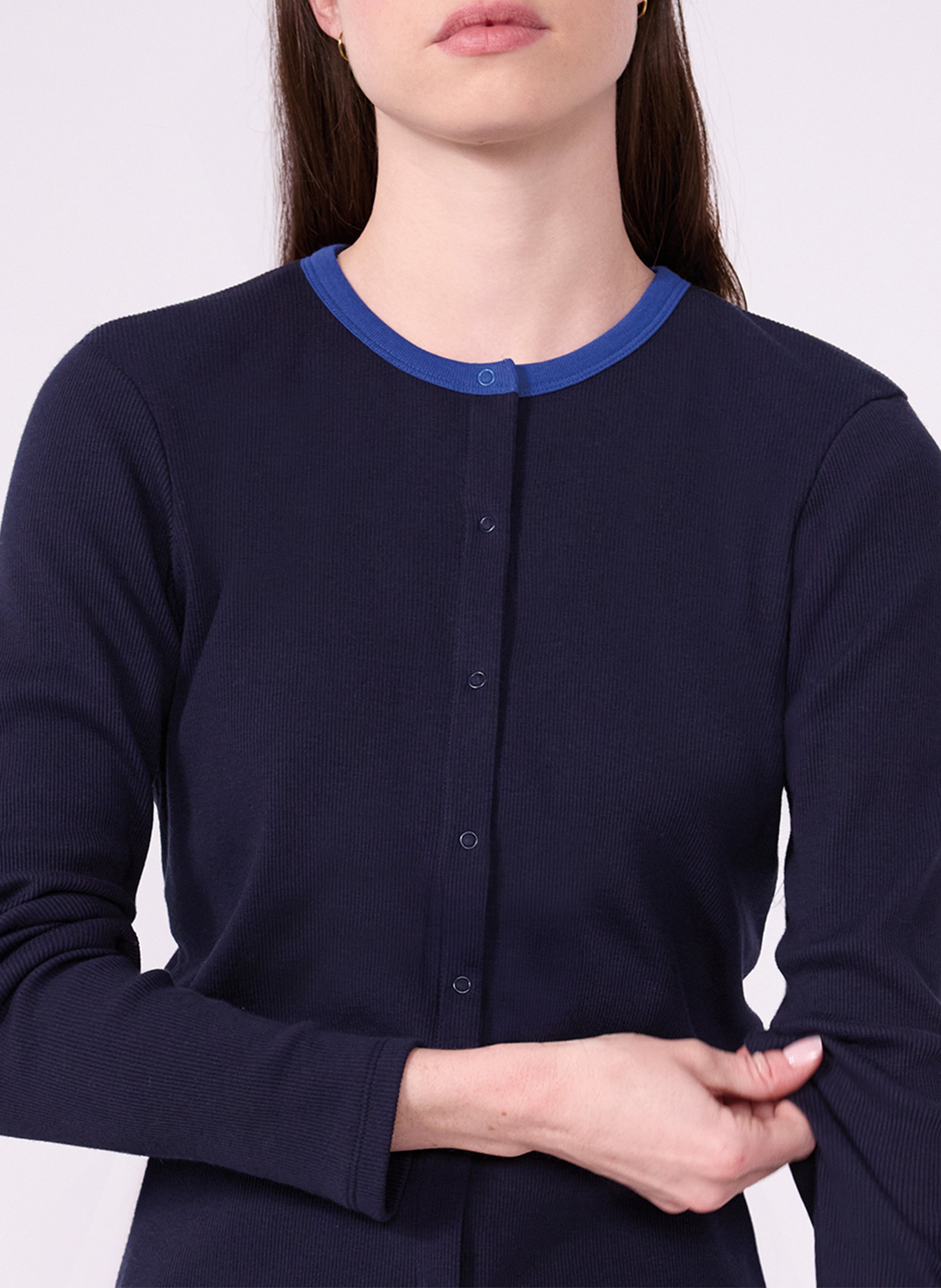 Gilet manches longues en coton PETIT BATEAU Bleu