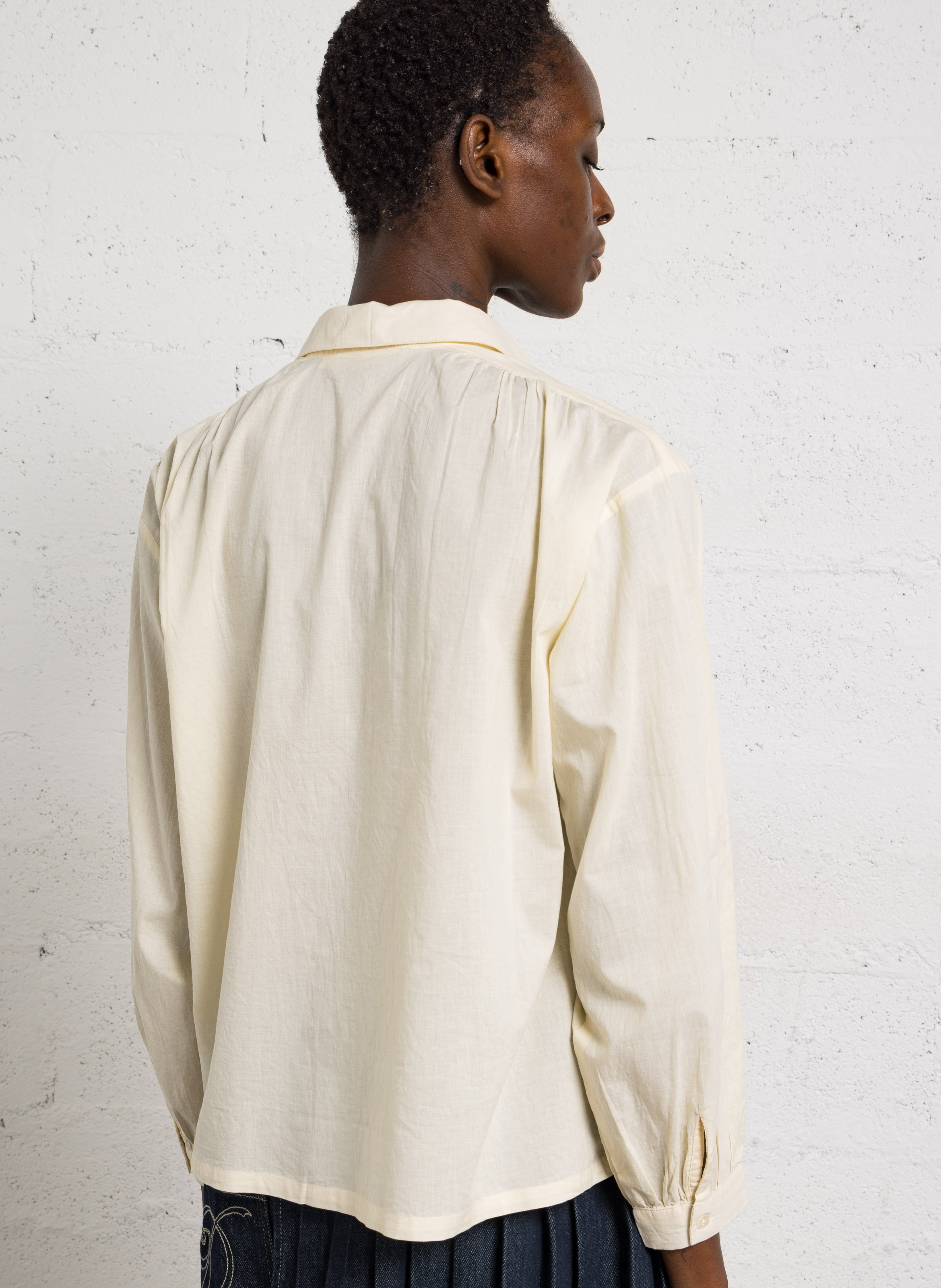 Shirt with cotton embroidery NICE THINGS Beige