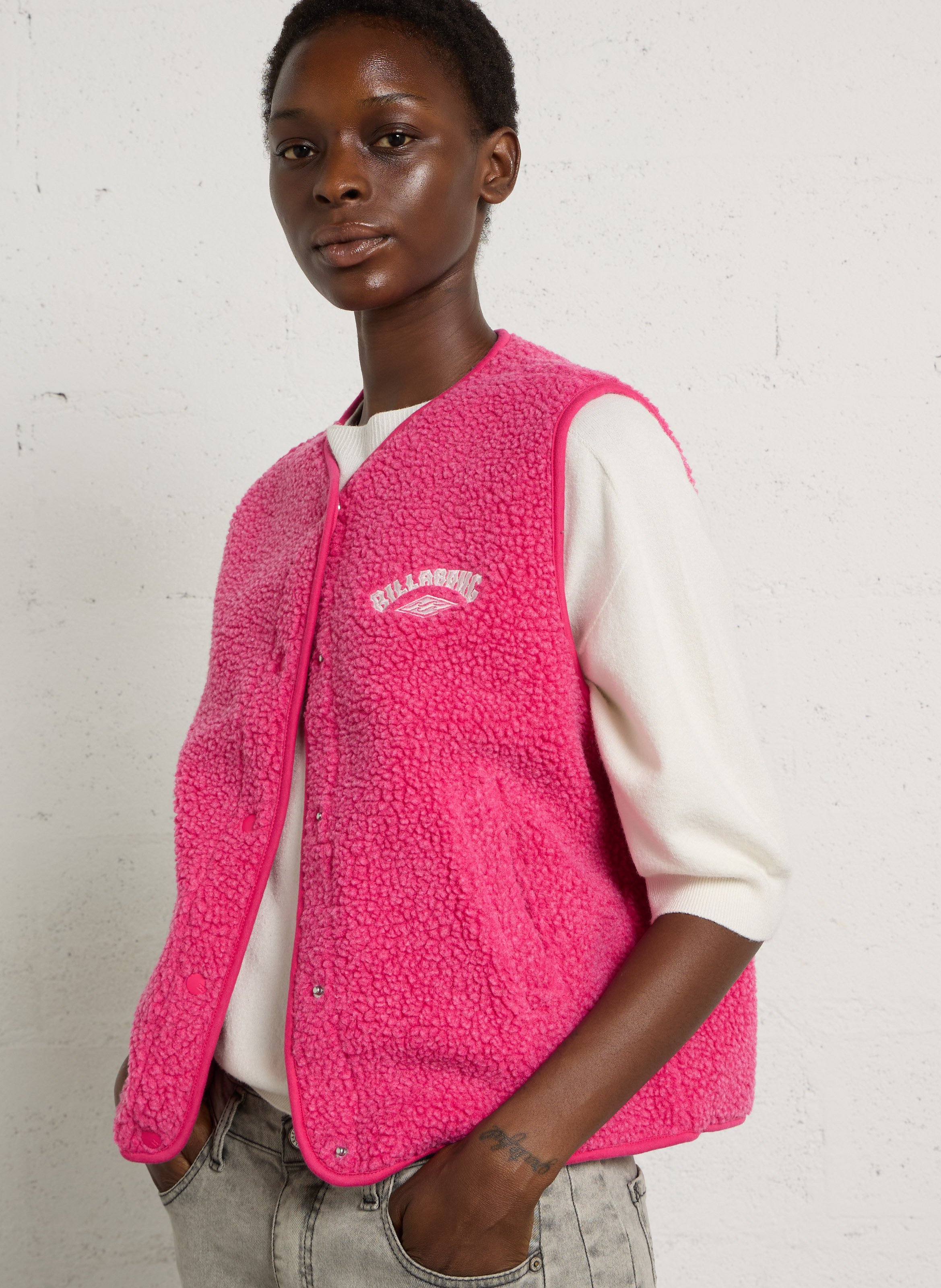 Gerade geschnittene Strickjacke BILLABONG Rosa