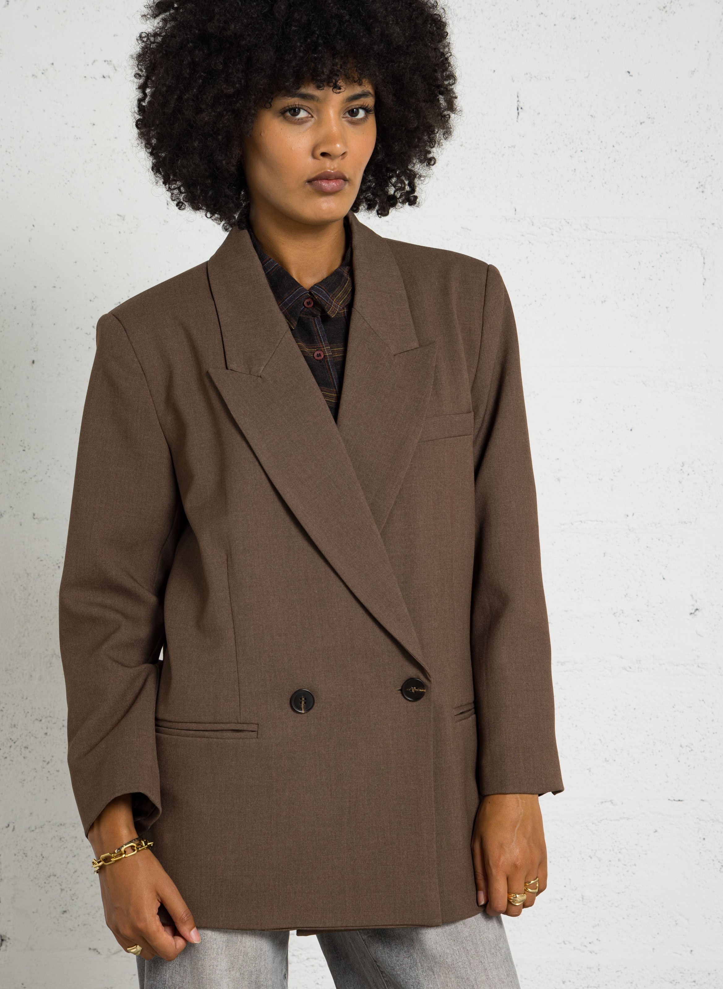 Weit geschnittener Blazer SUNCOO Braun