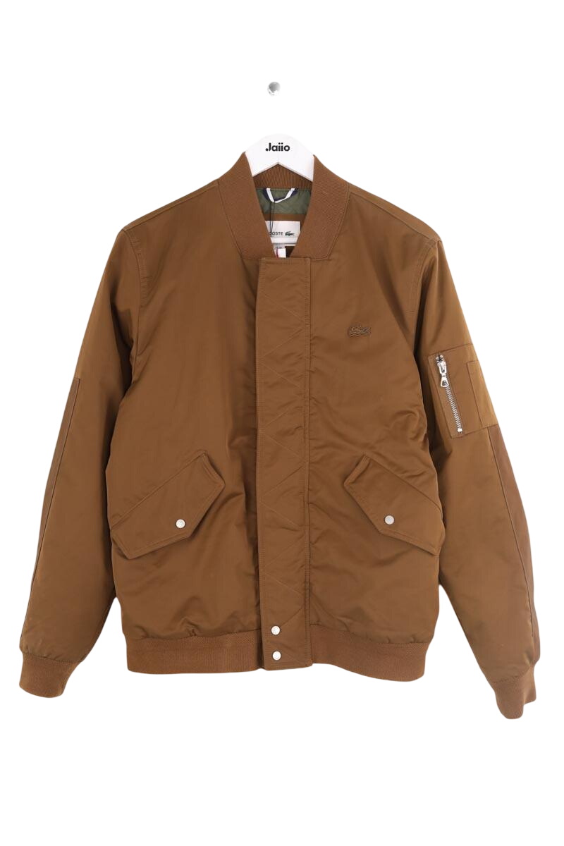 Regular-fit organic cotton jacket with sherpa collar LACOSTE - SECONDE MAIN Brown