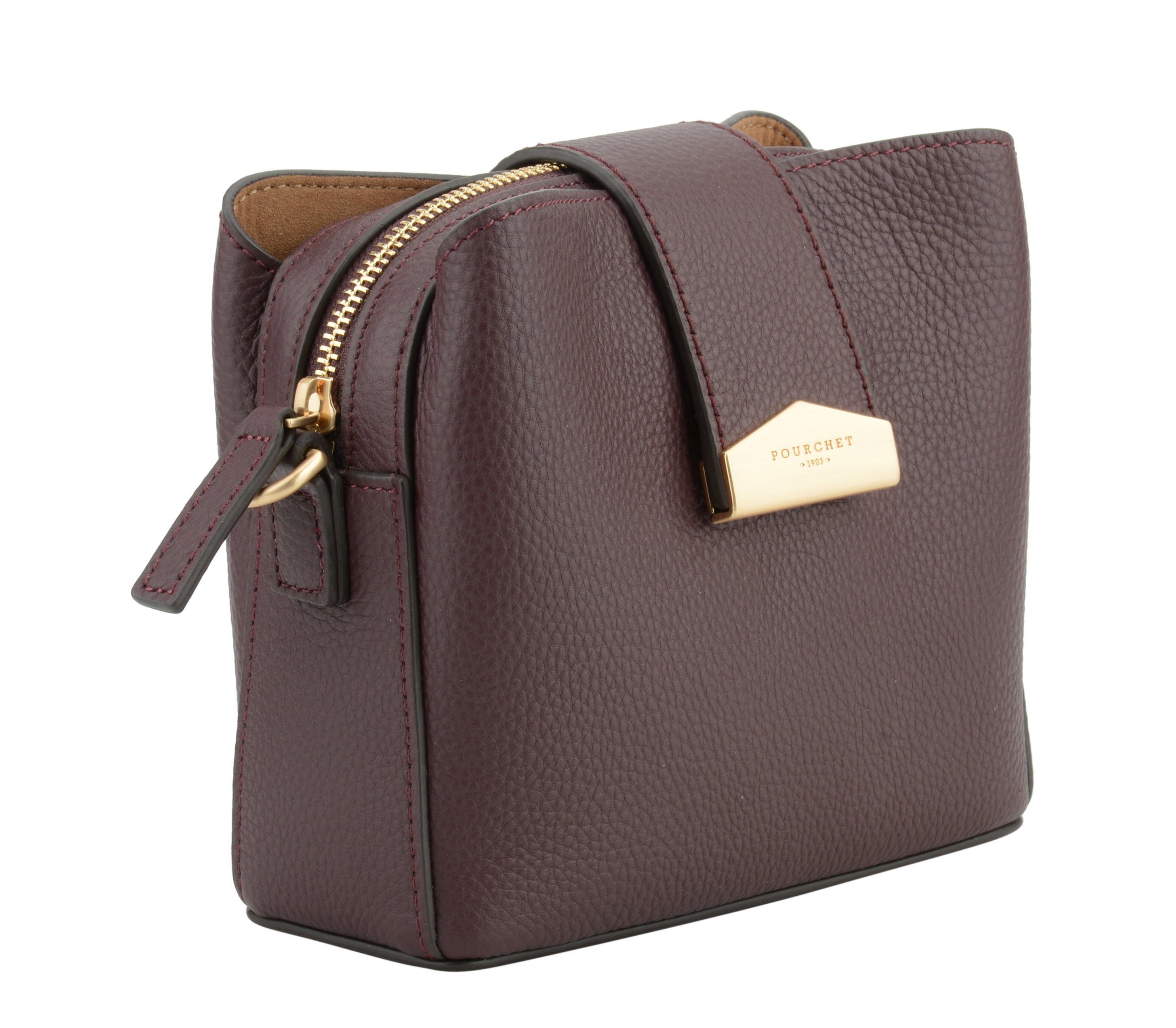 Crossbody bag in cowhide leather | Red POURCHET Women