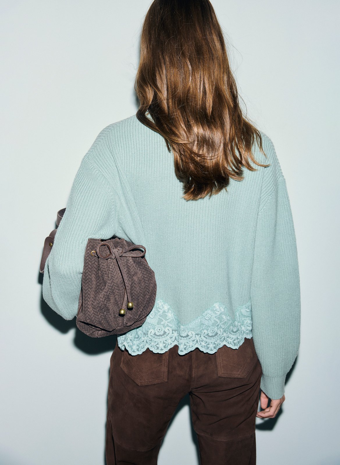 Loose-fit round-neck wool sweater GERARD DAREL Green