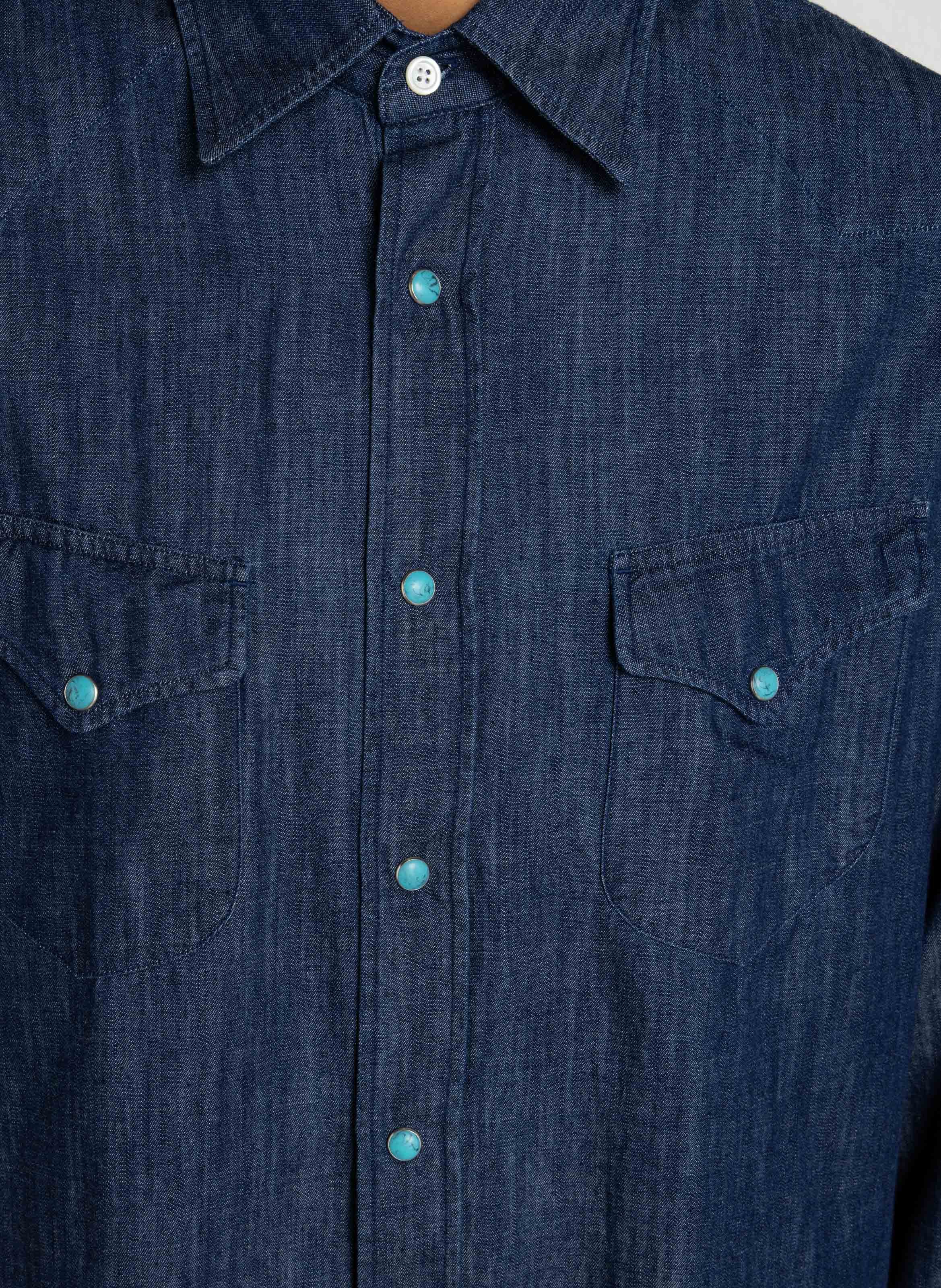 Vorgewaschenes Hemd HARTFORD Blau