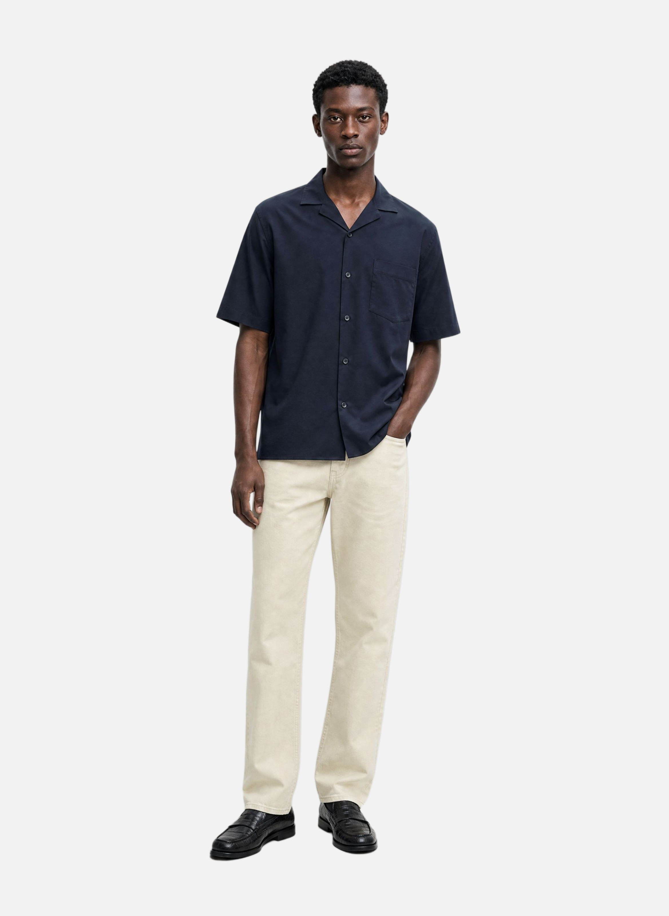 Plain light blue short-sleeved shirt THE KOOPLES Blue
