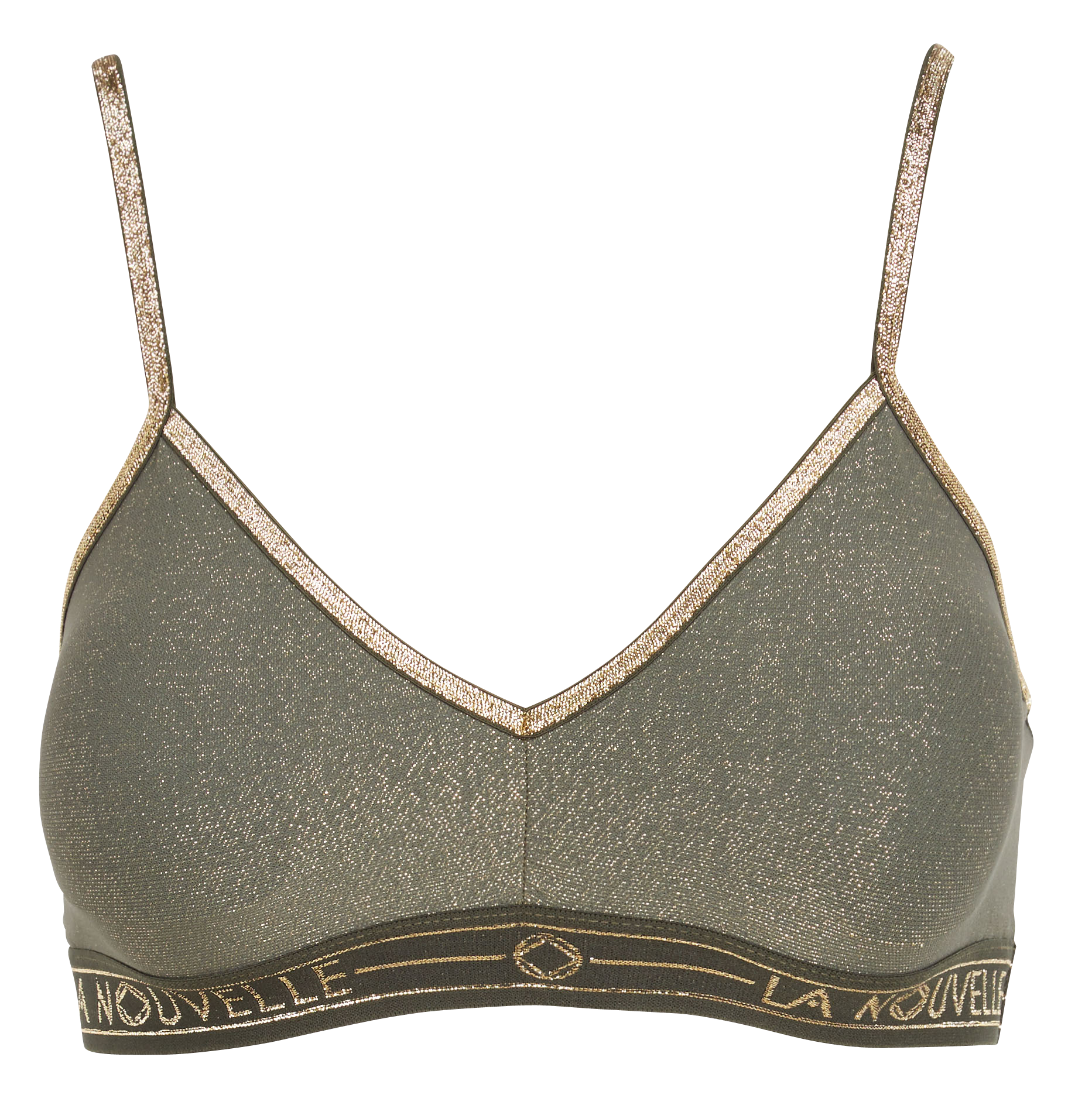 Padded triangle bralette Georgia Forest lurex