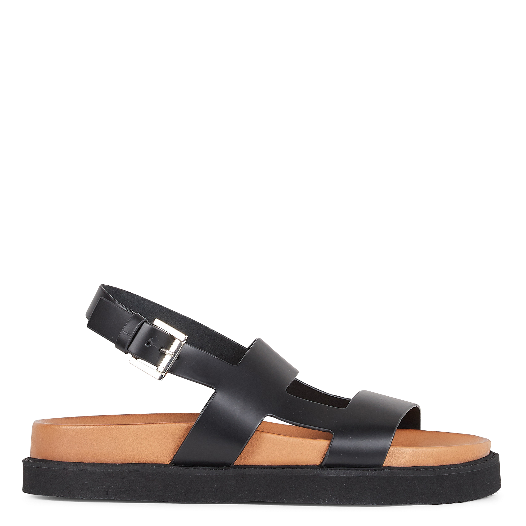 Sandales plates en cuir  JONAK Black