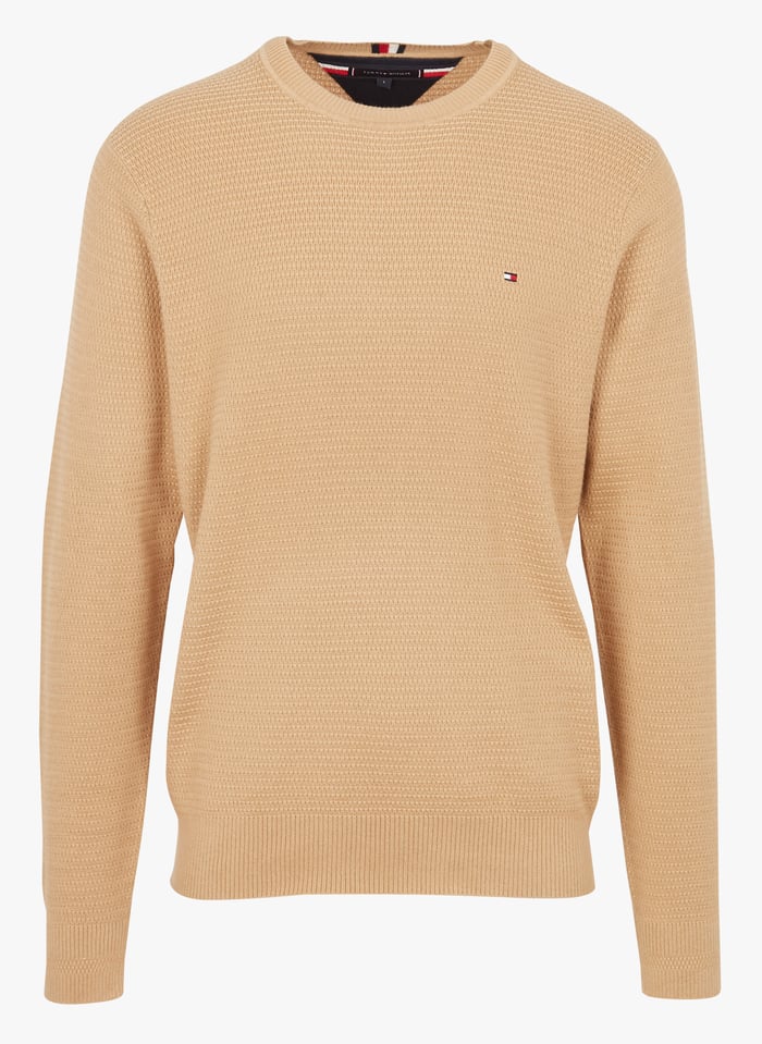Round neck Cotton Sweater Classic Khaki Tommy Hilfiger Men
