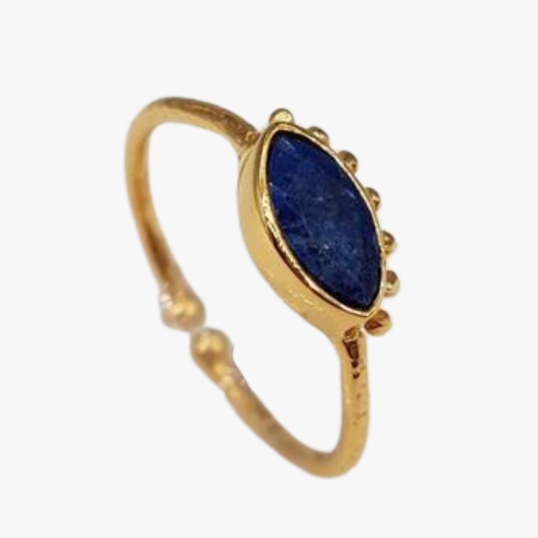 Lapis lazuli eye ring GINANDGER Blue