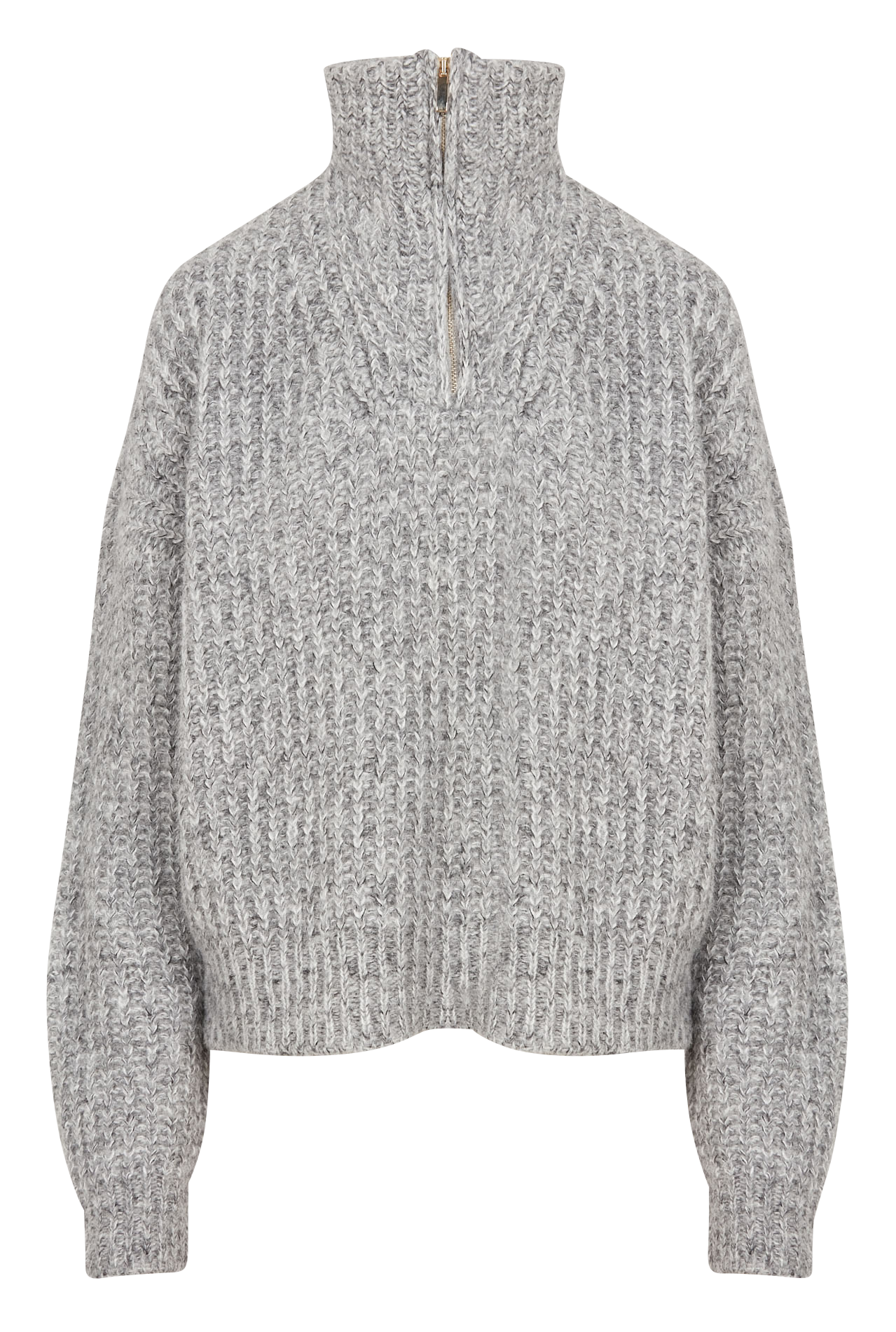 Pull col montant en laine mélangée BA&SH Noir