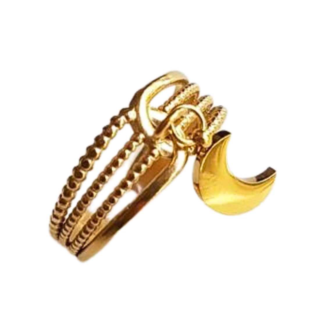 Moon adjustable ring GINANDGER Blue