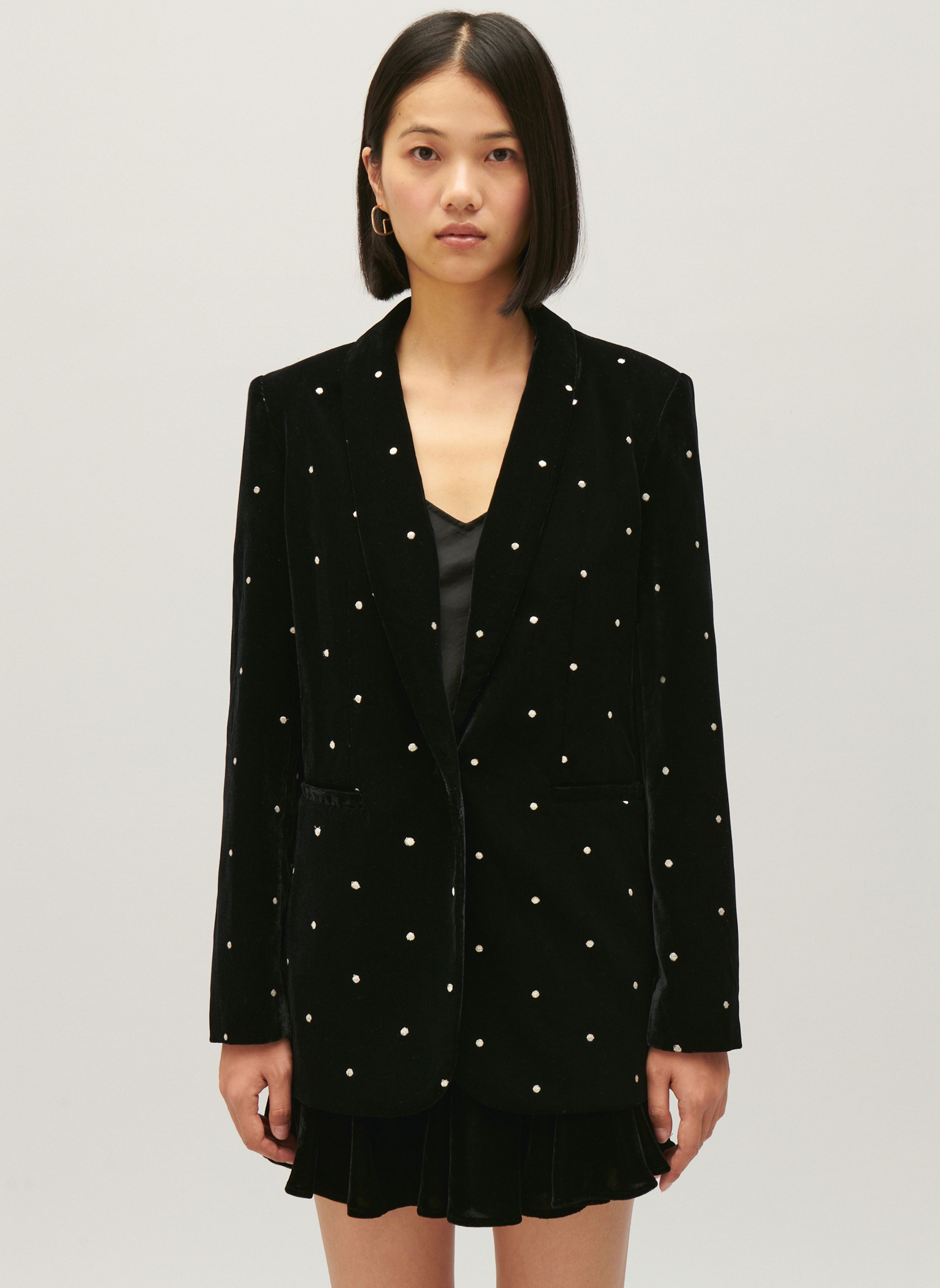 Veste De Tailleur En Velours Studs Vittorio Bicolore Claudie