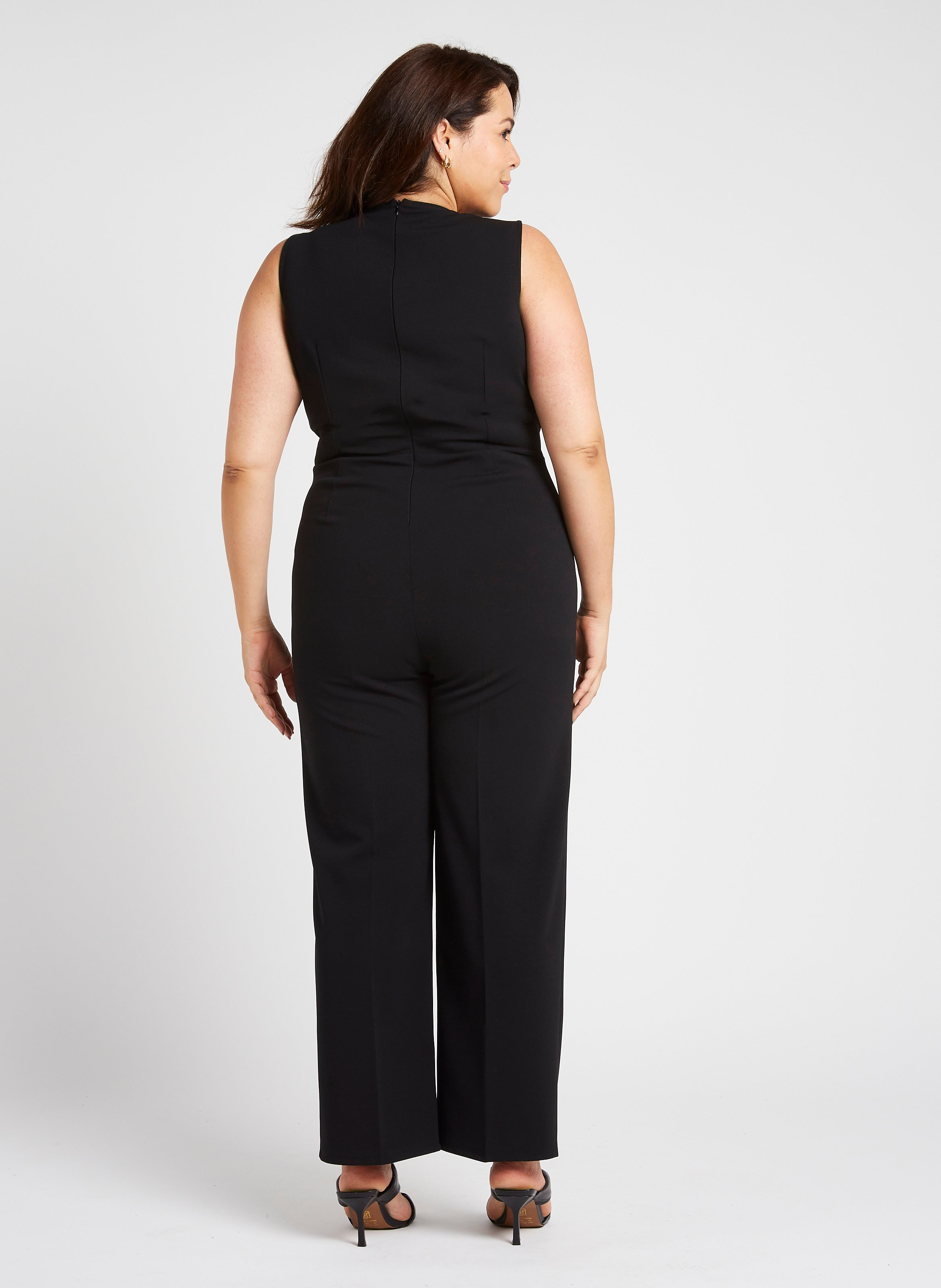 Combinaison droite col V PERSONA by Marina Rinaldi Noir