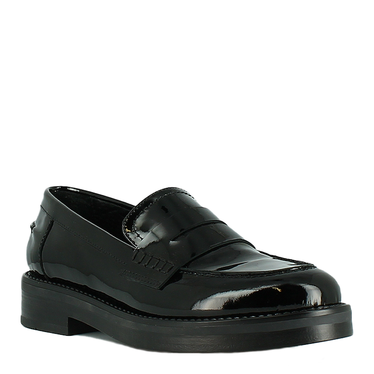 Leren mocassins Zwart