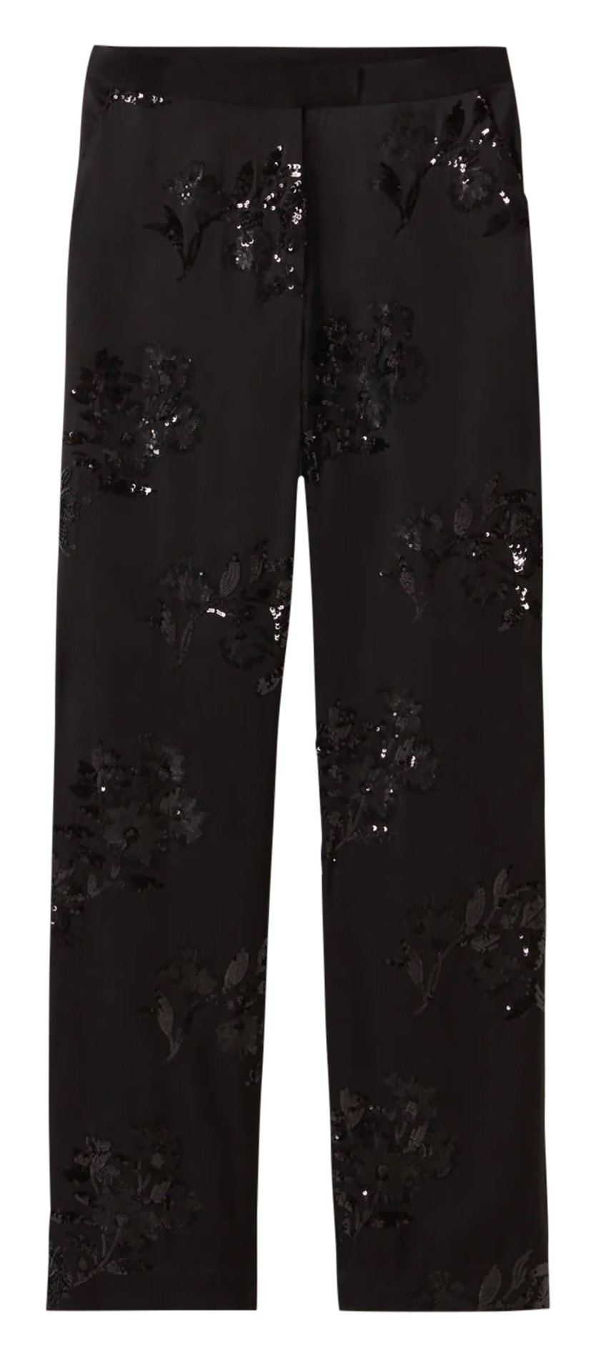 Pantalon droit à sequins brodés CLAUDIE PIERLOT Noir