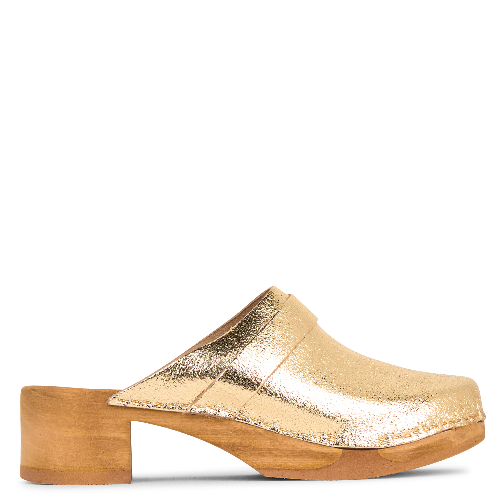 Leather platform clogs BOSABO Golden