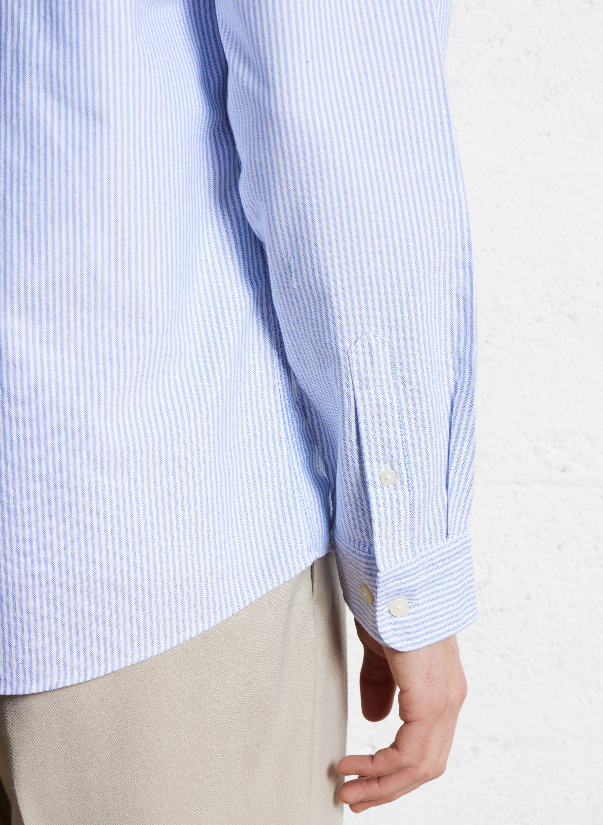 Chemise rayée en coton SELECTED Bleu