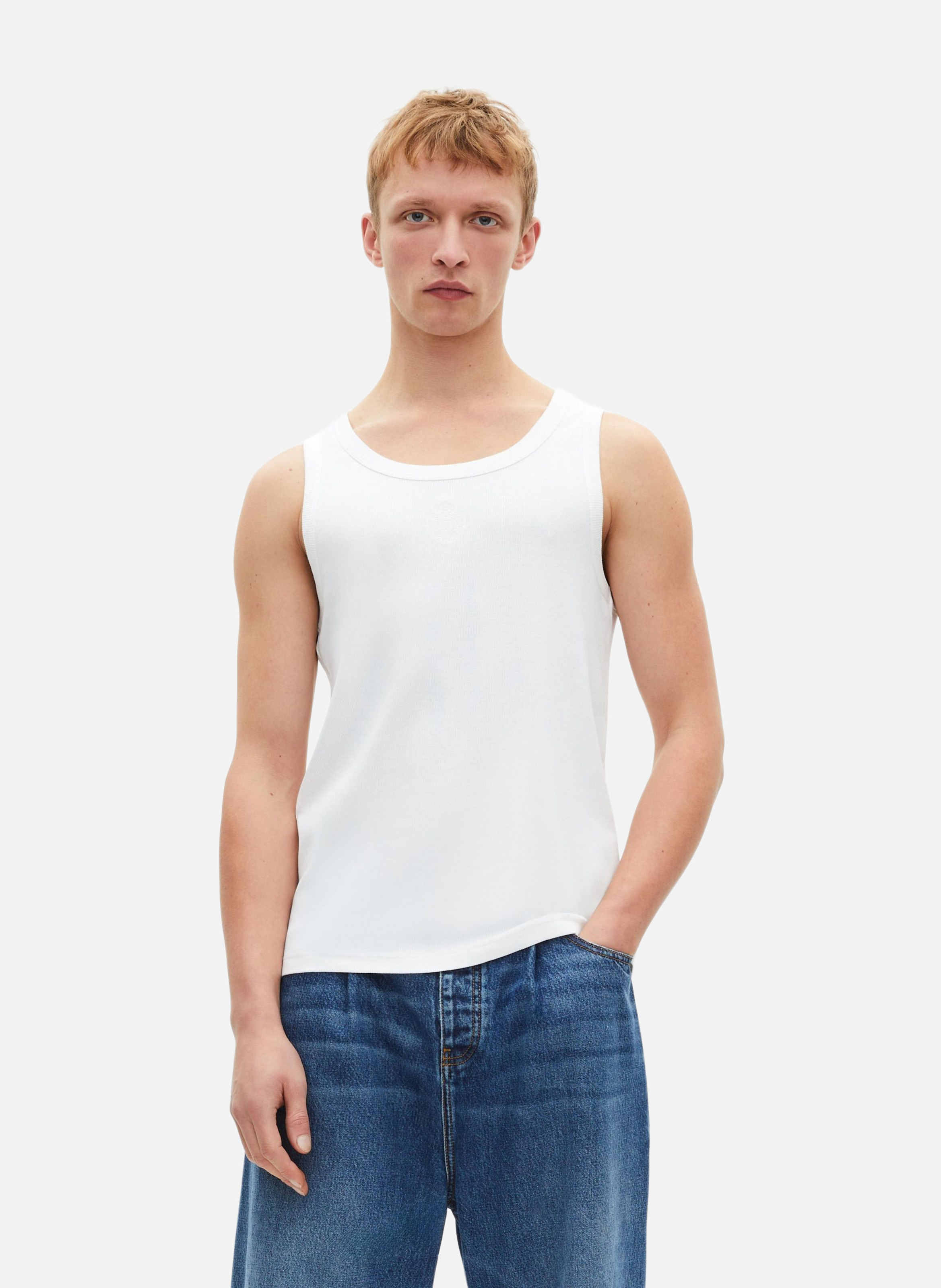 Tank top with coat of arms embroidery WhiteTHE KOOPLES