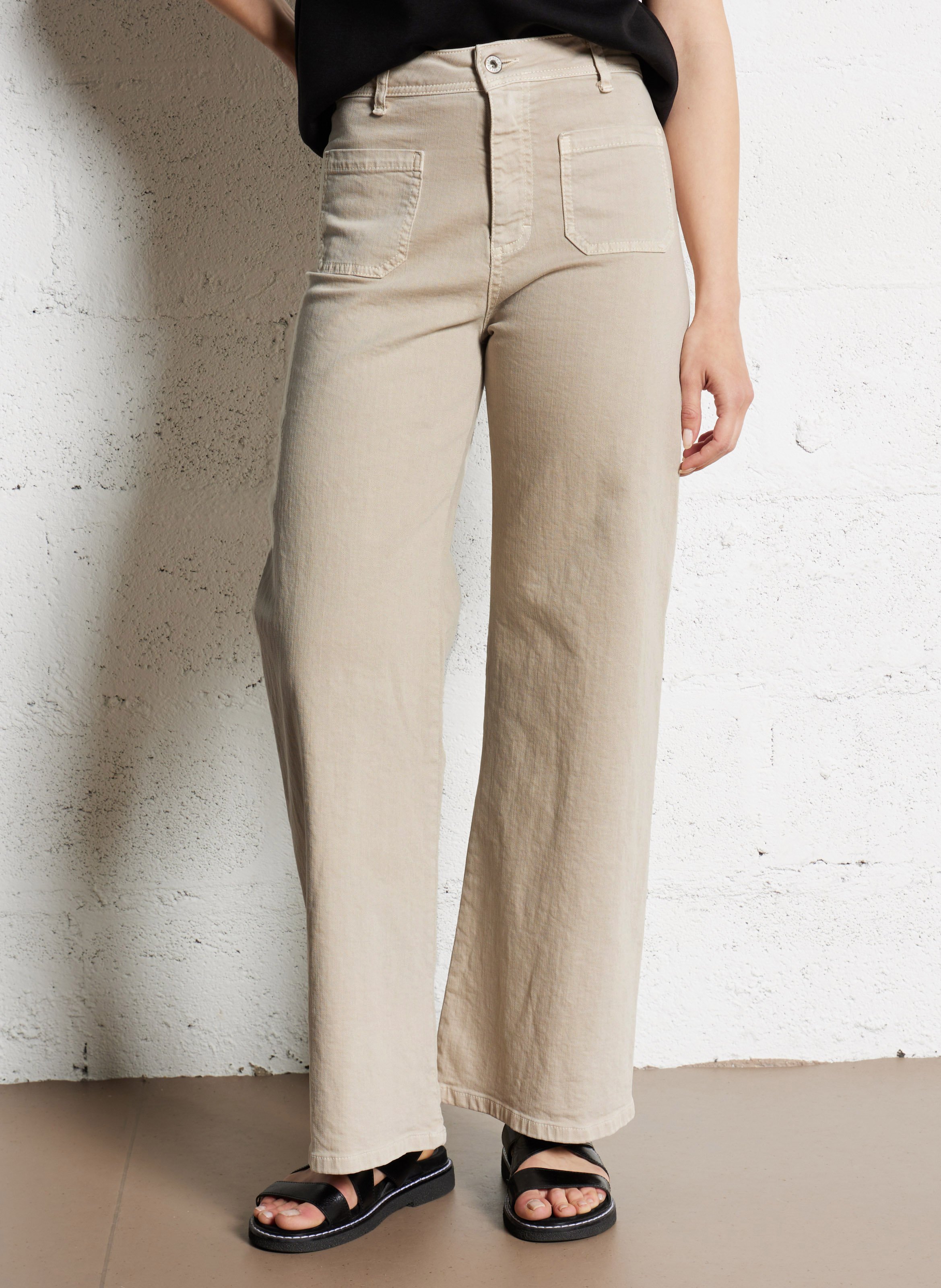 Jean large taille haute en coton PLEASE