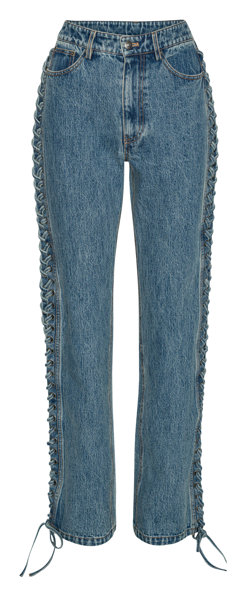 Jean droit en coton bio ROTATE Bleu