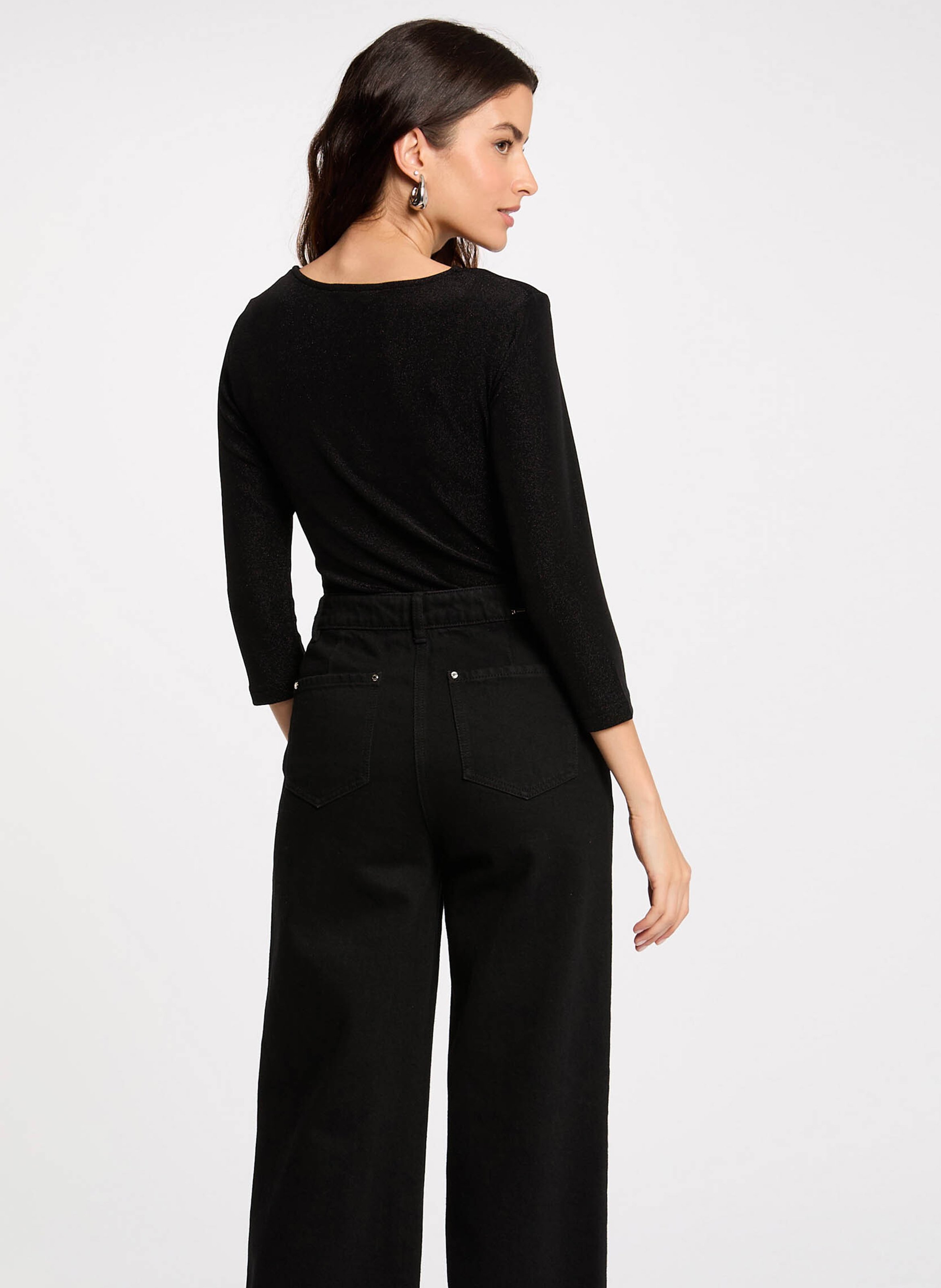 Top col V MORGAN Noir