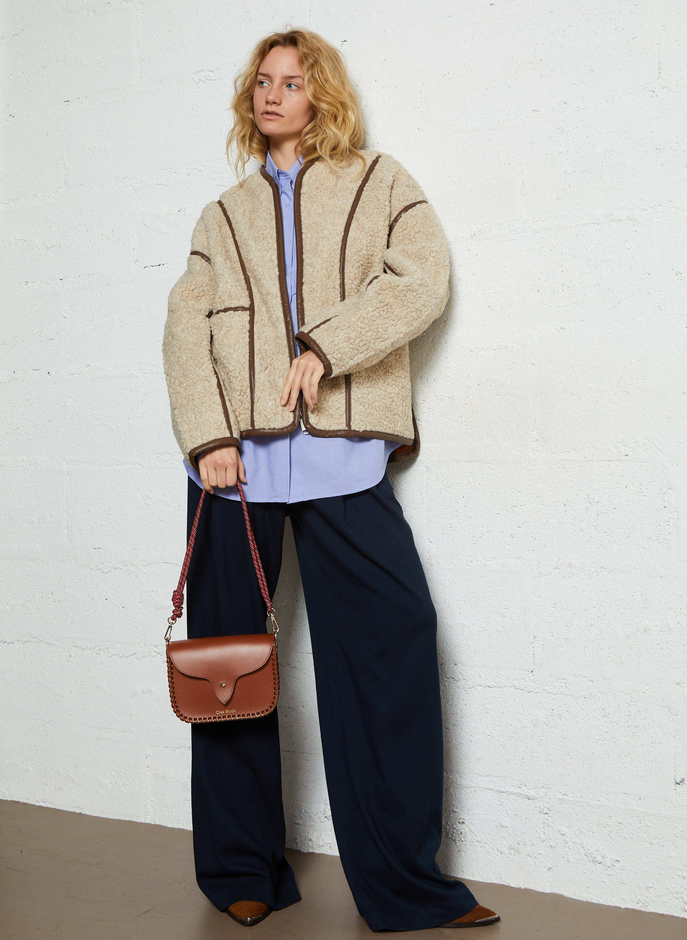 Sac bandoulière en cuir CRAIE STUDIO Marron