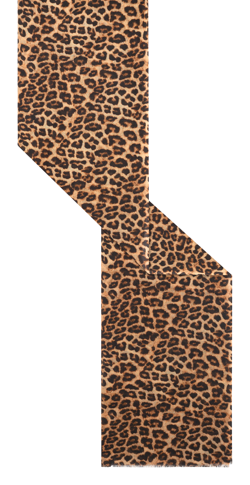 Echarpe léopard en laine et en soie mélangés PABLO Marron