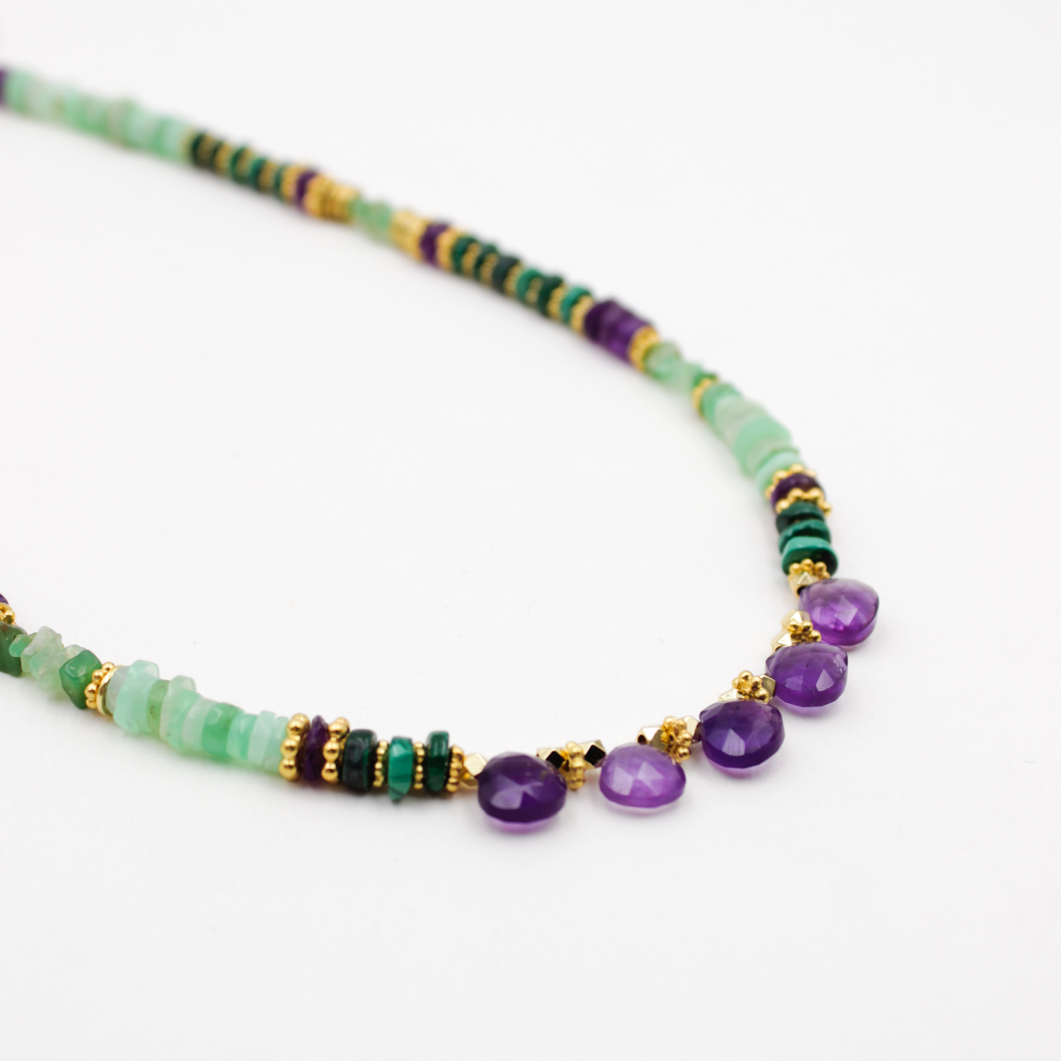 Collier long heishi et gouttes - margaux L'ATELIER DES DAMES Doré