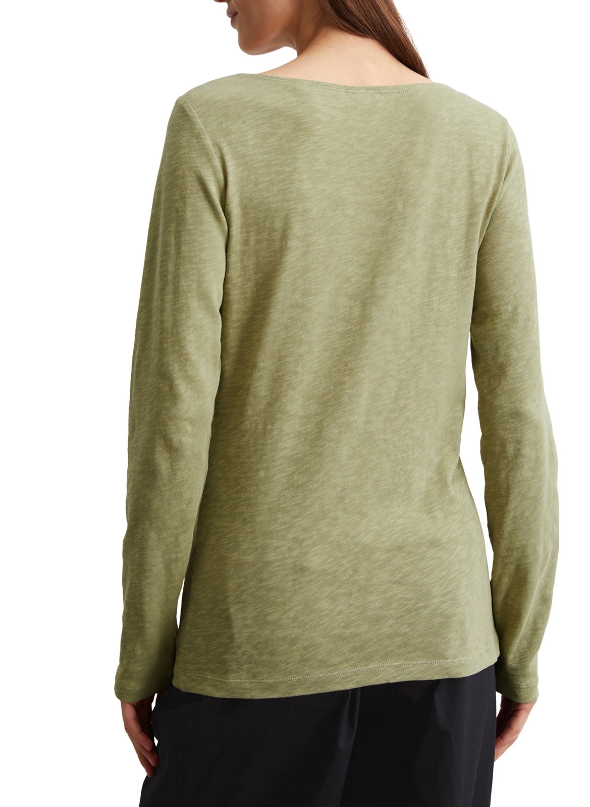 Camiseta de algodón con cuello barco MARC O'POLO Verde