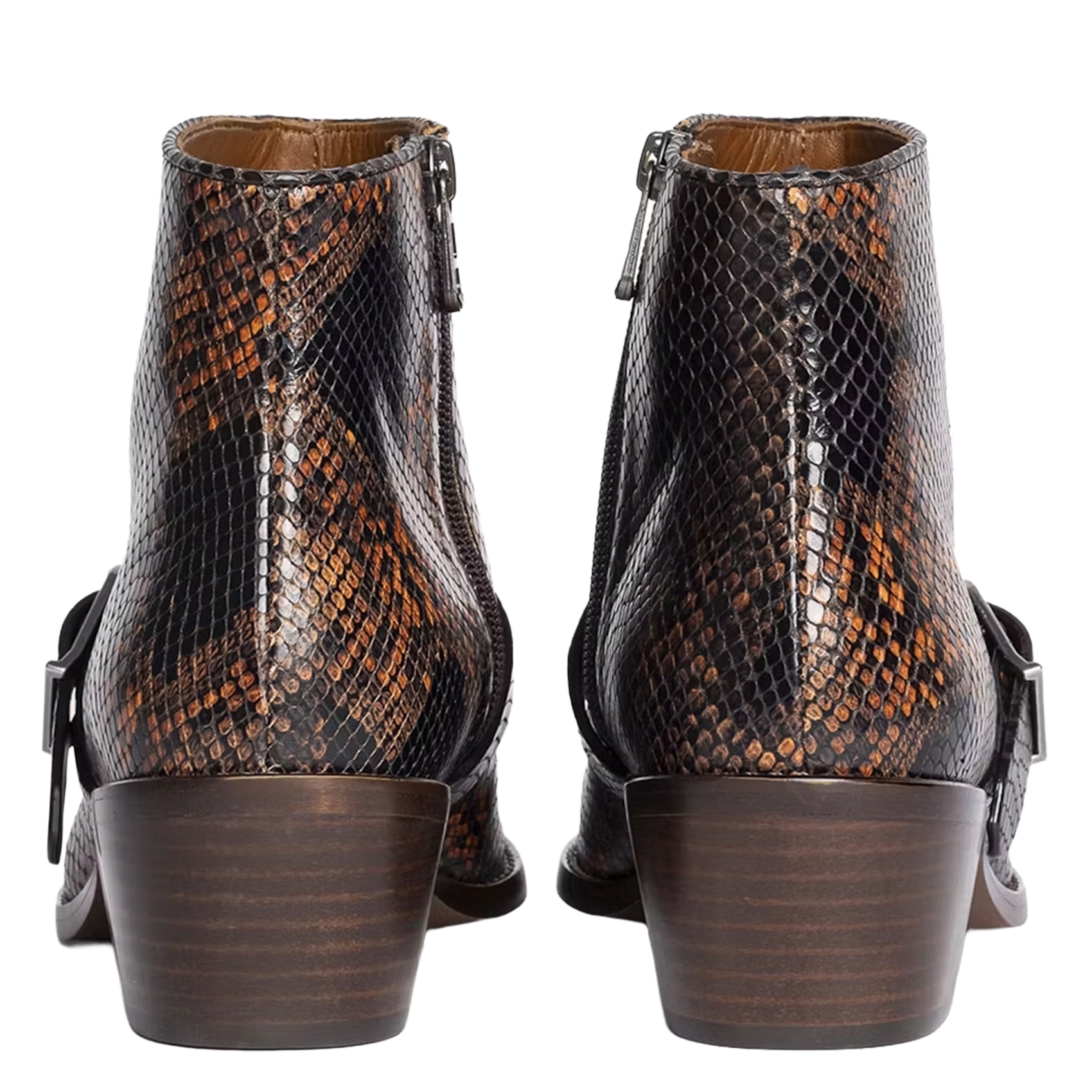 Bottines pointues en cuir ZADIG&VOLTAIRE Orange