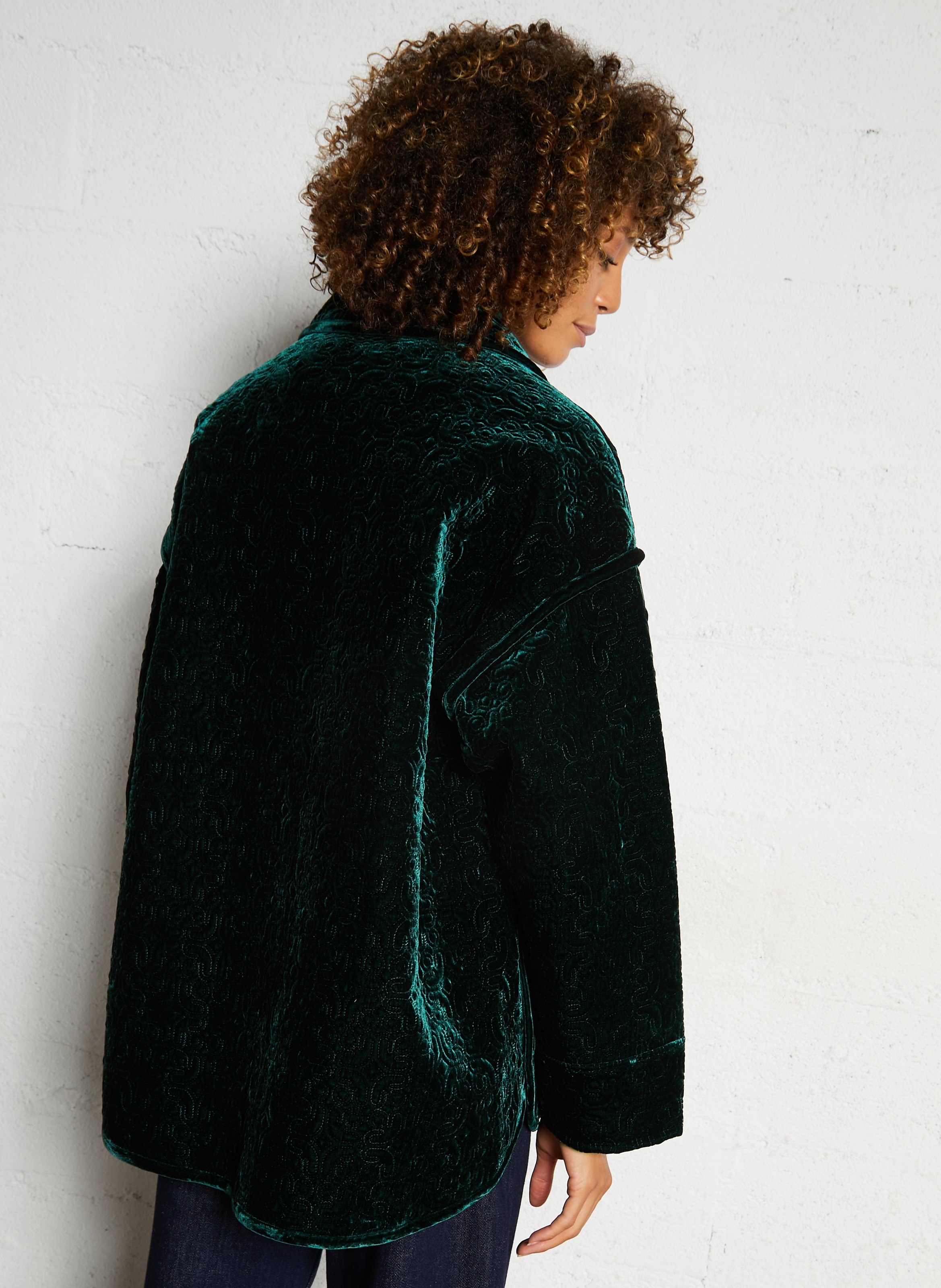 Jas met klassieke kraag MOMONI Groen