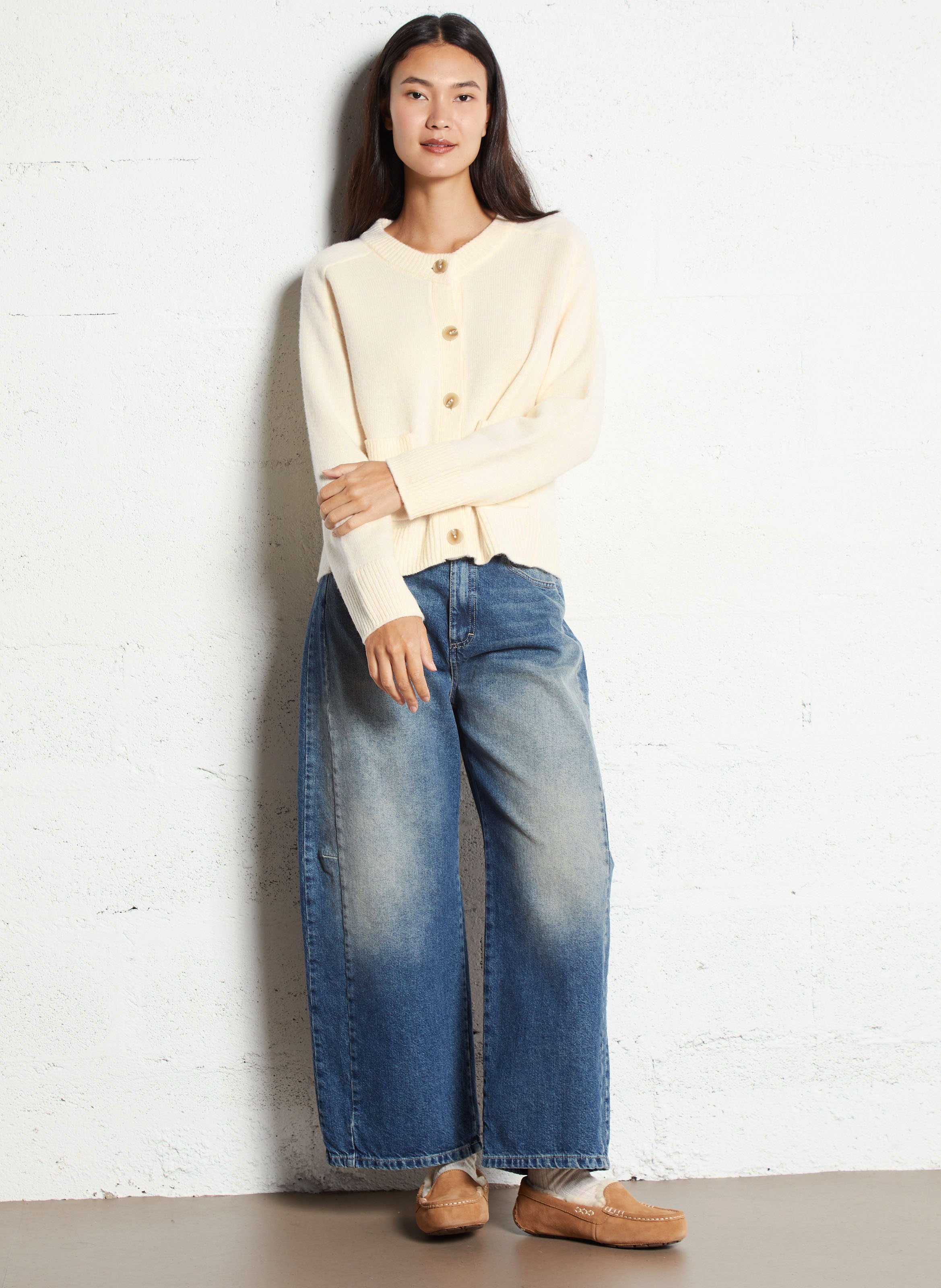 Straight wool cardigan BELLA JONES Beige