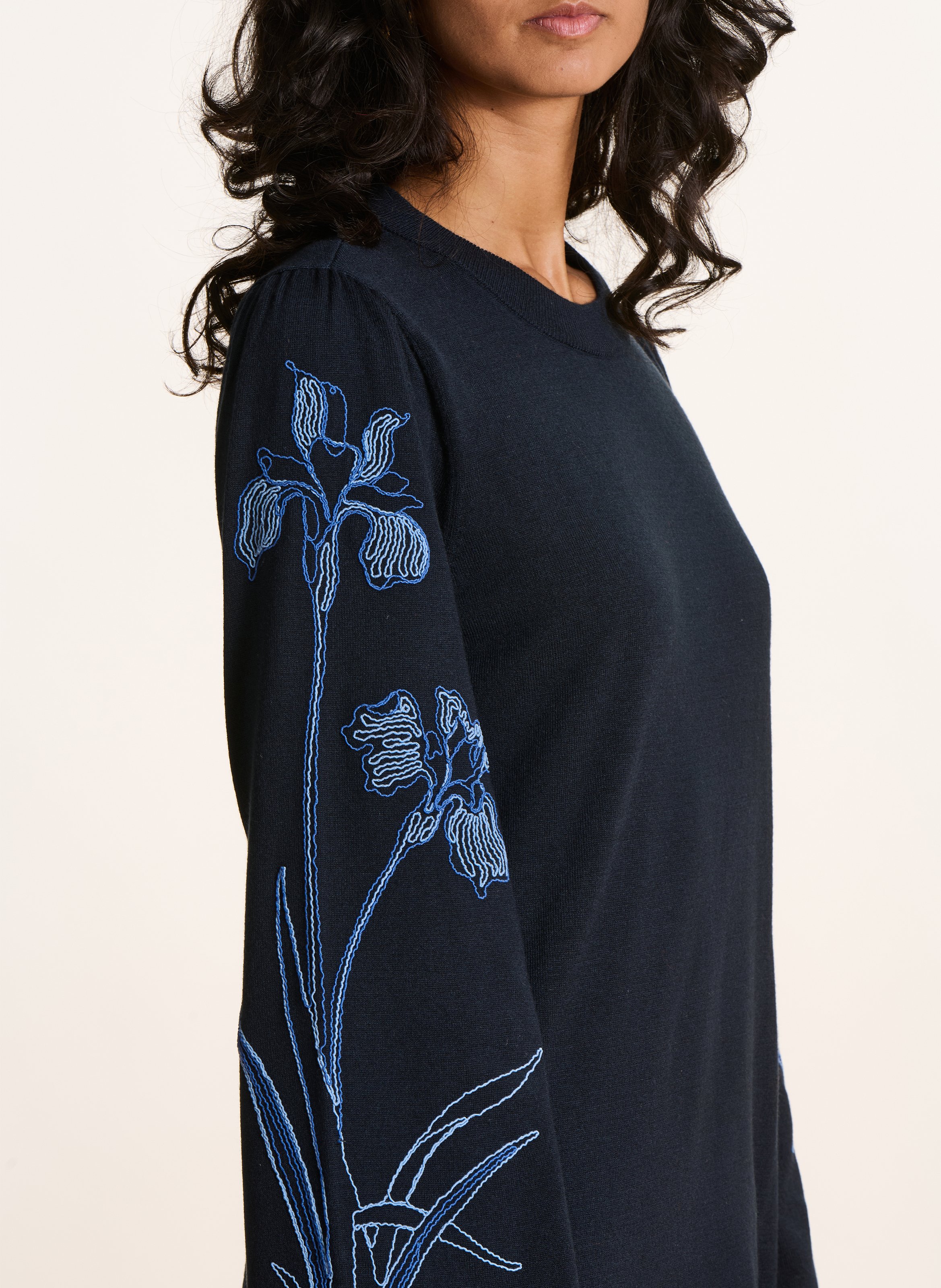 Straight round-neck dress LA FEE MARABOUTEE Blue