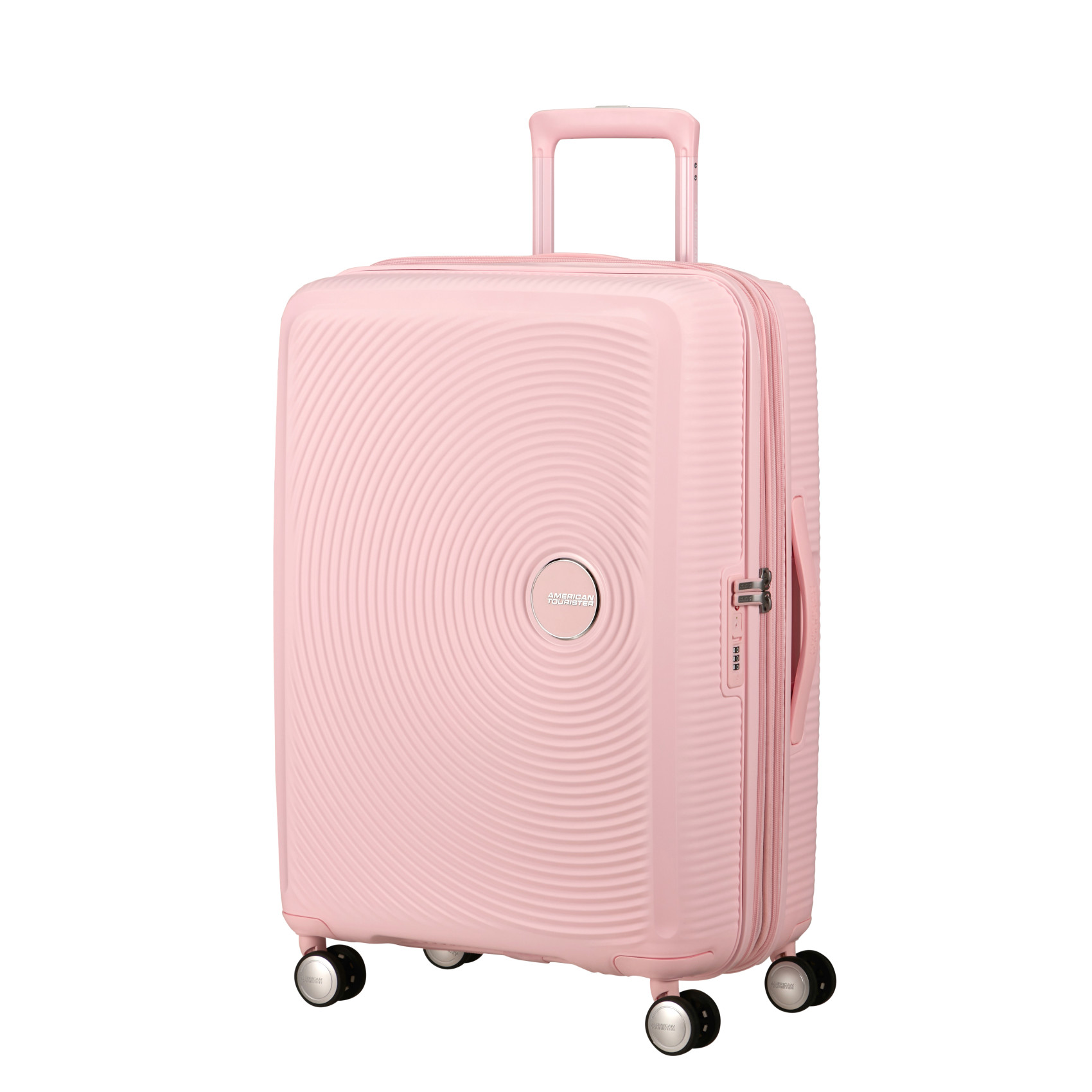Suitcase with 4 wheels size M  Pastel pink