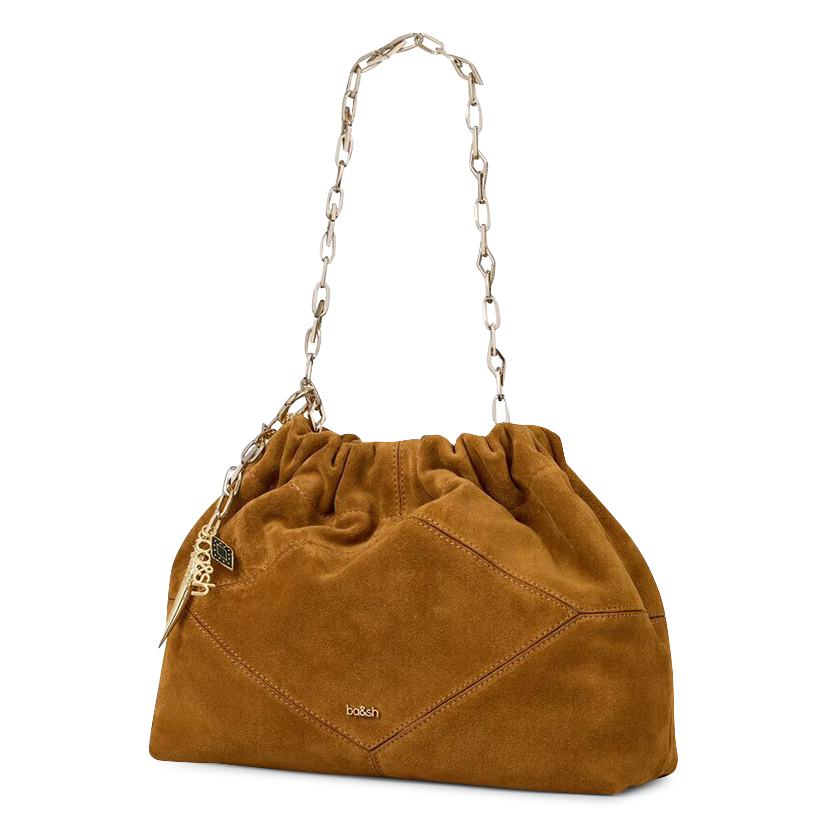 Sac porté épaule en cuir BA&SH Marron