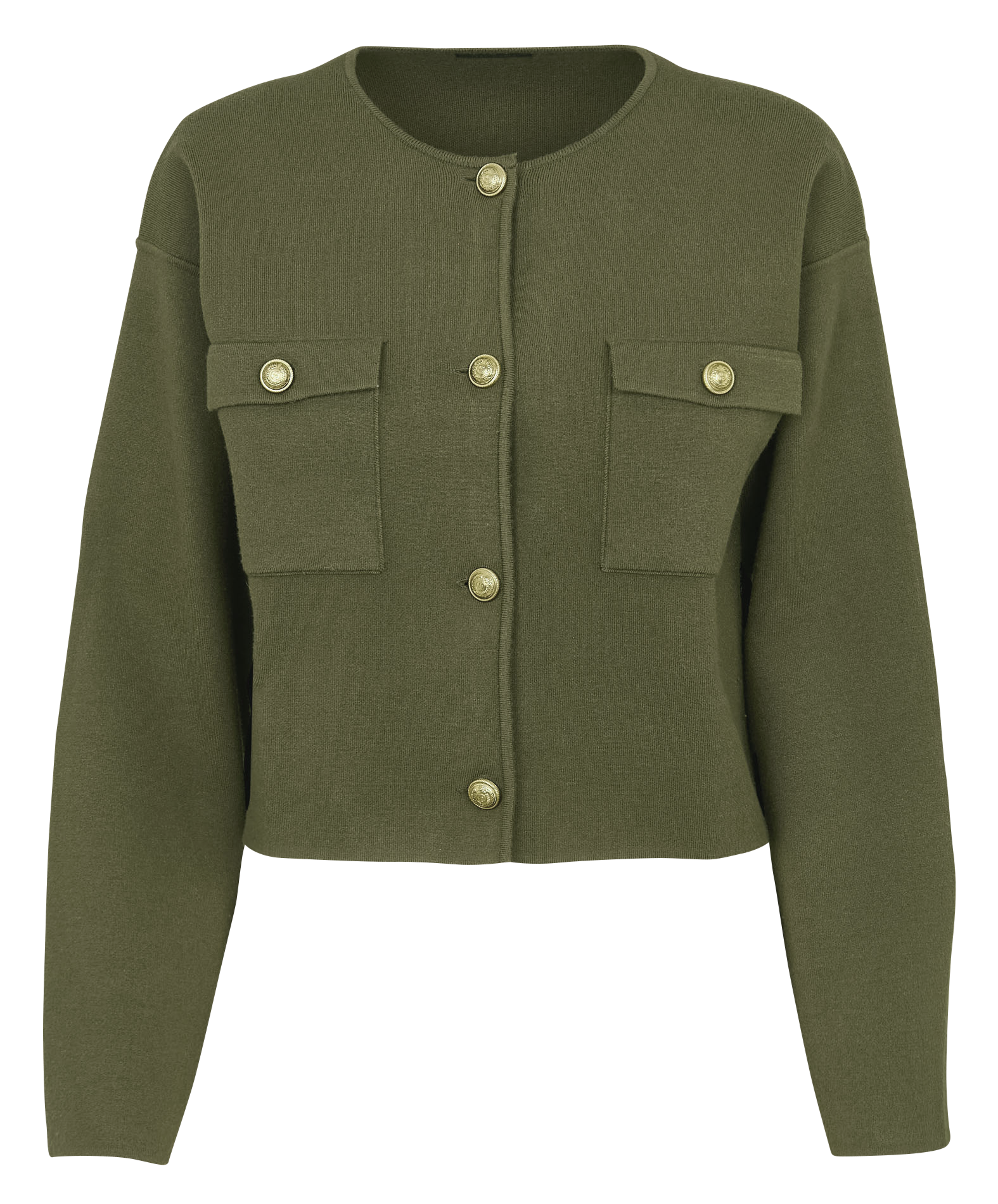 Oversized round neck cardigan IKKS Khaki