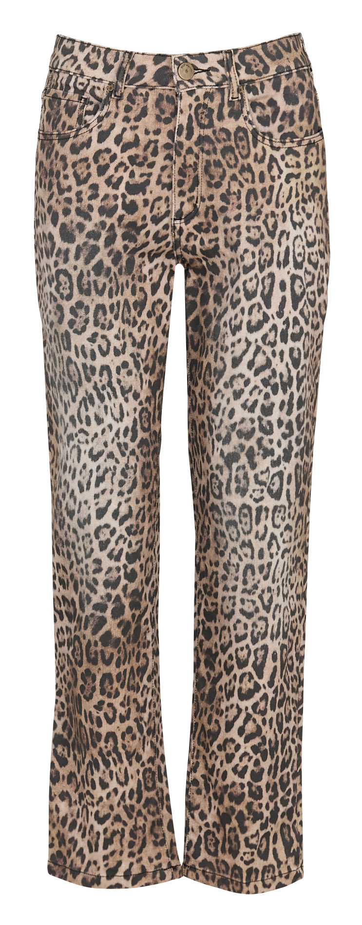 High-rise straight cotton-blend jeans SUD EXPRESS Beige