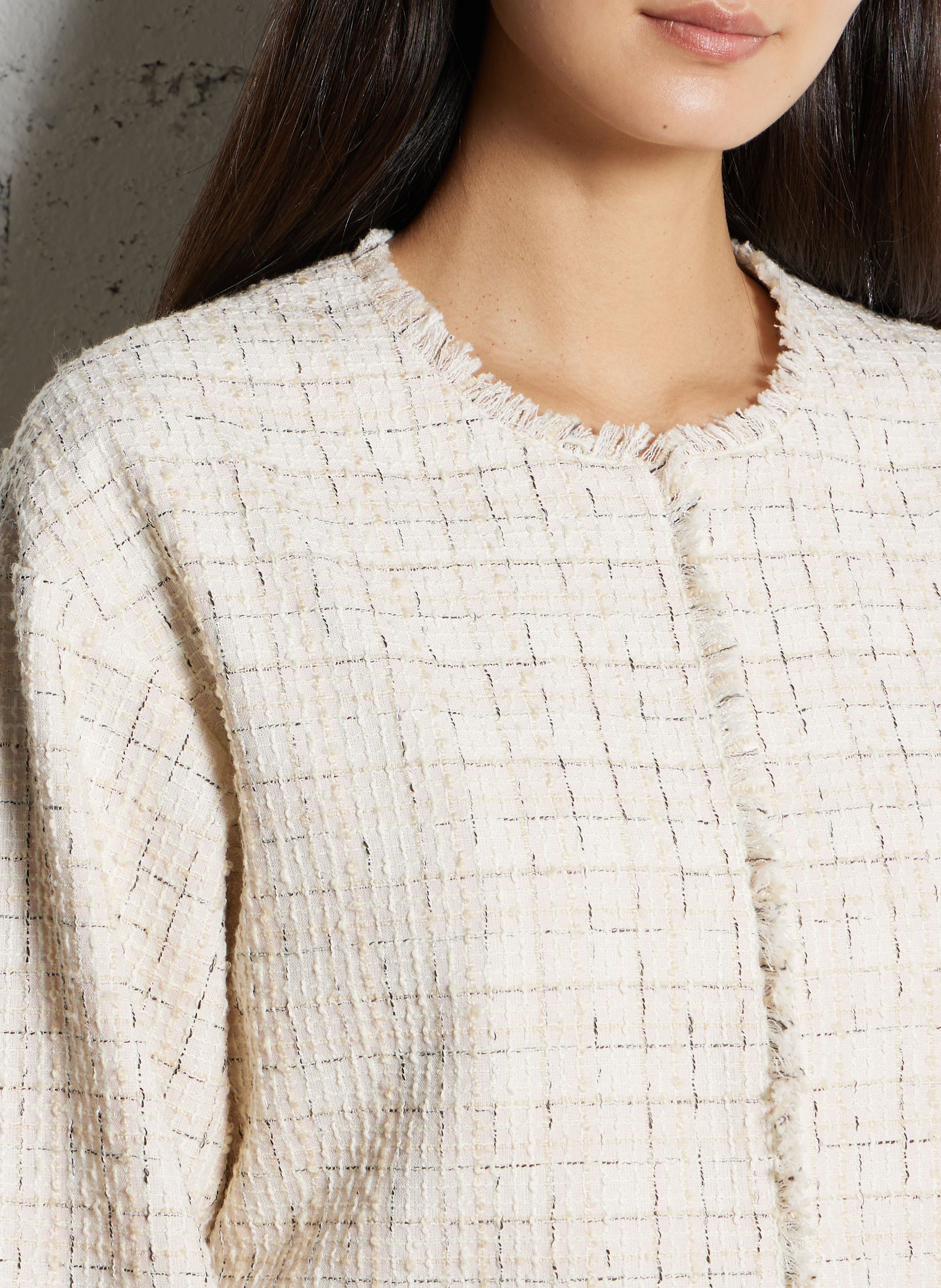 Oversized tweed jacket IKKS Pink