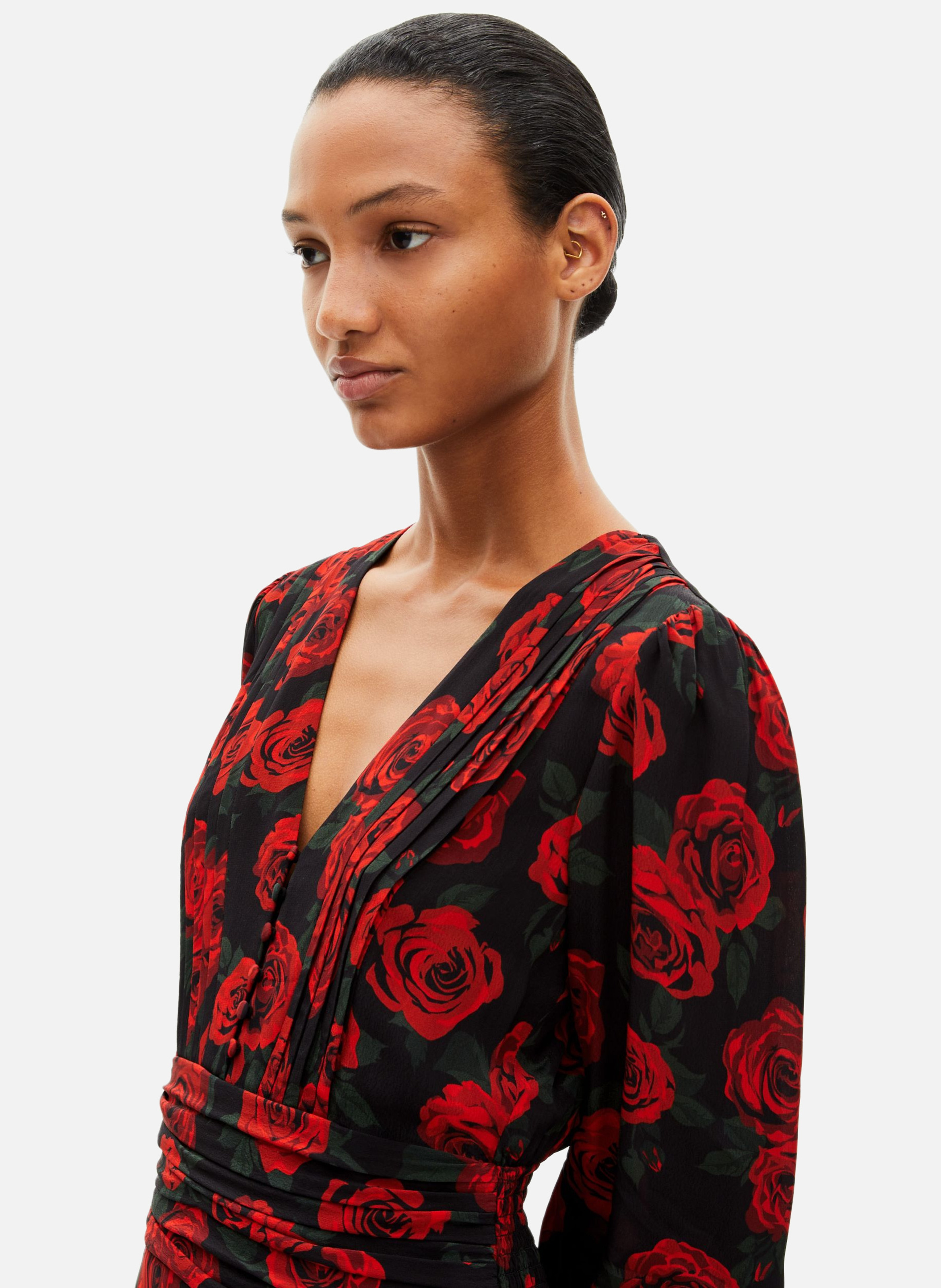 Floral print long dress THE KOOPLES Black