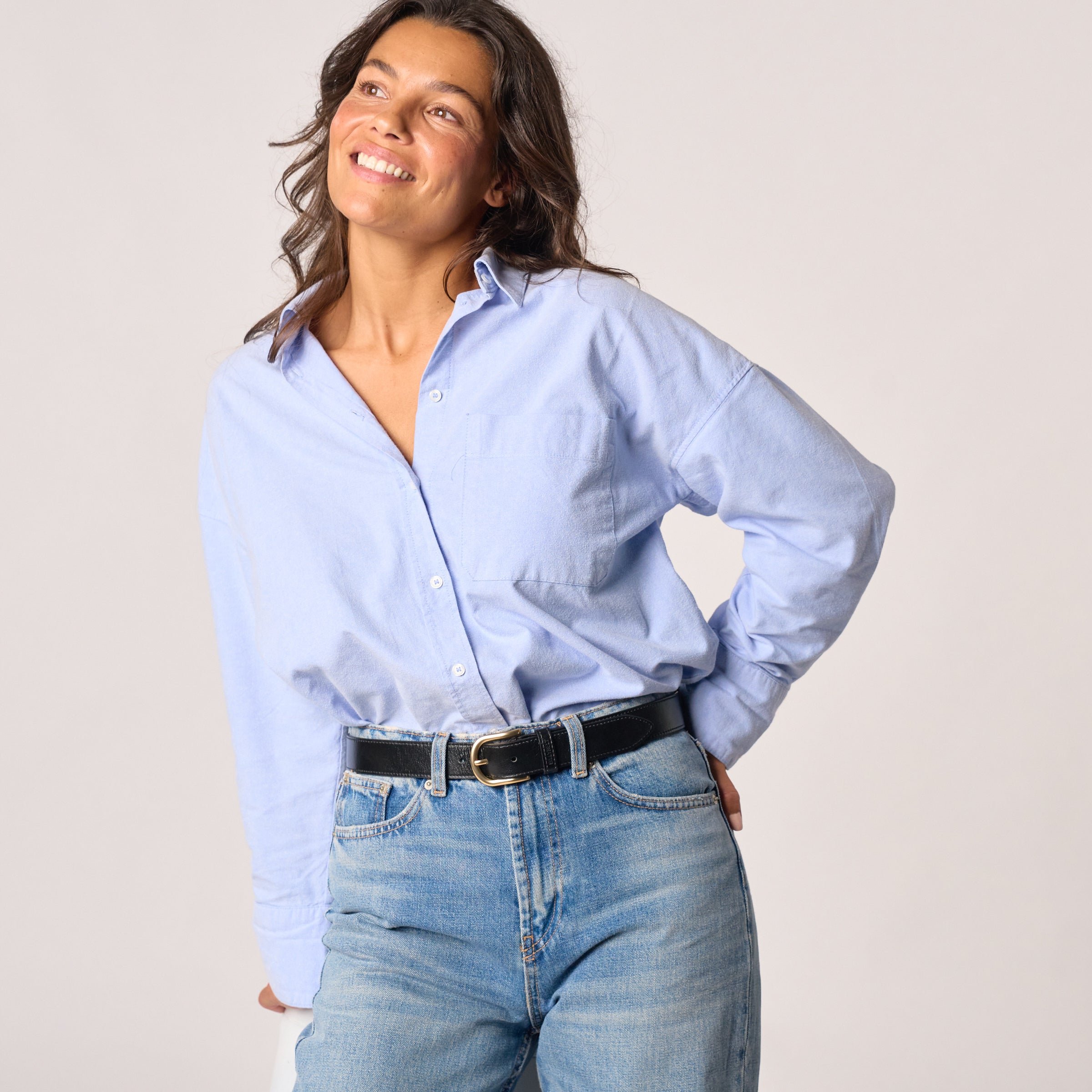 Leather belt plain BILLYBELT Black