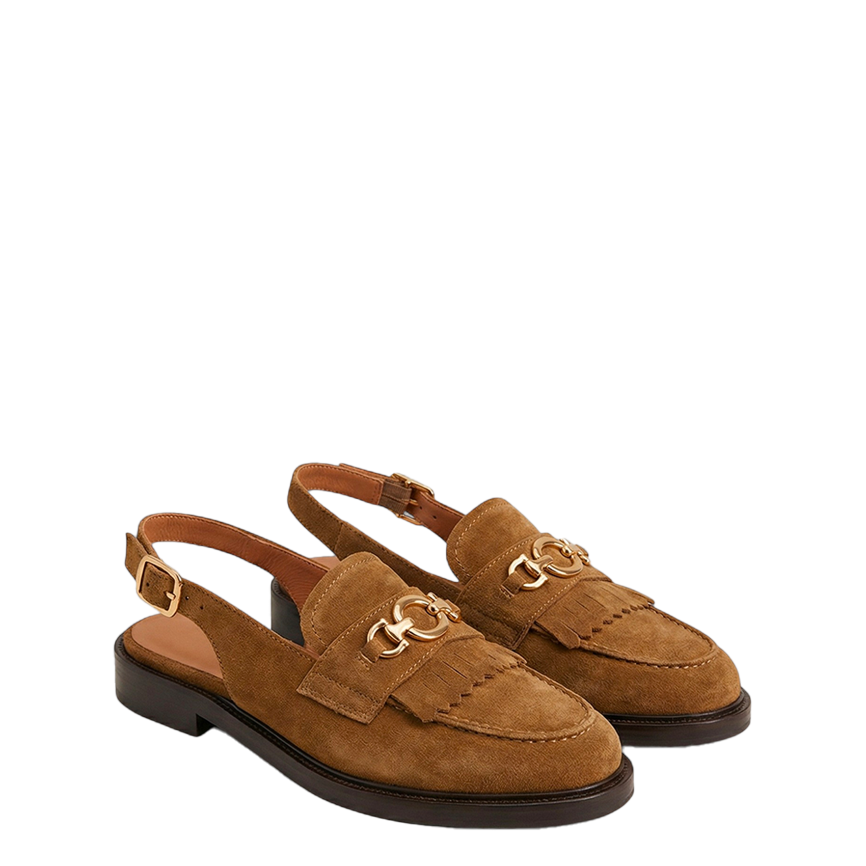 Suede fringed moccasins JONAK Brown