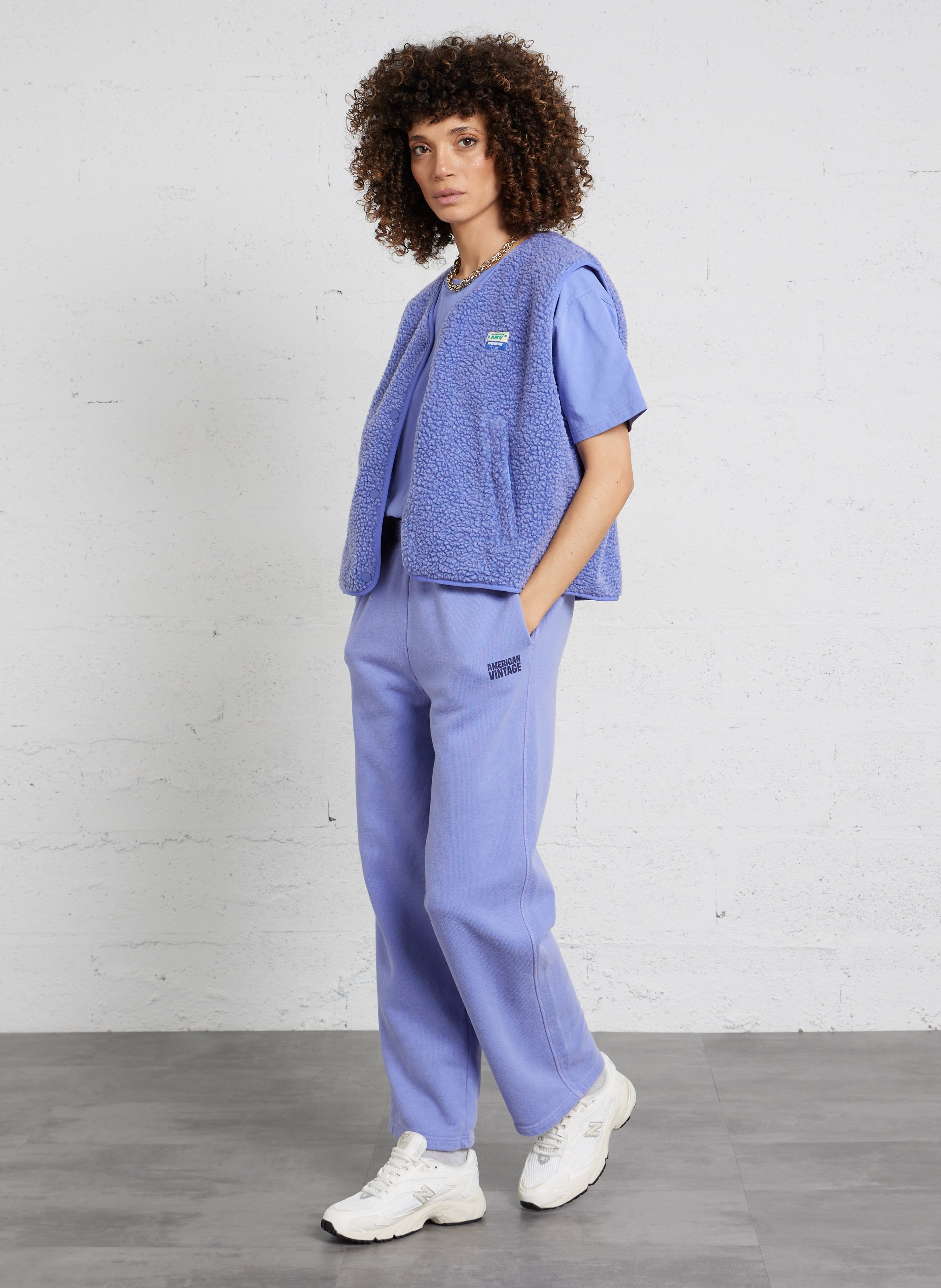 Jogging droit en coton AMERICAN VINTAGE Bleu